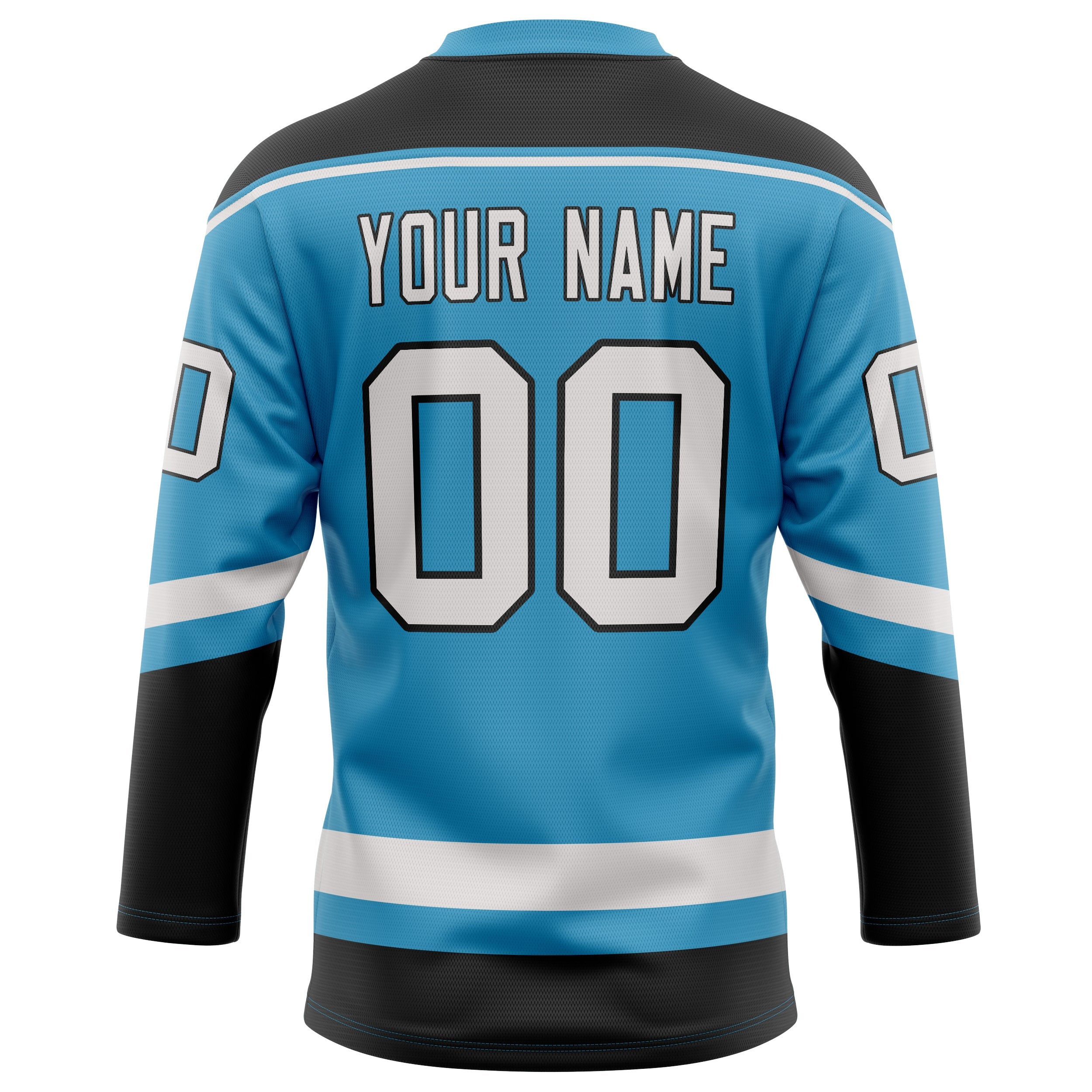 Custom Panther Blue Black Solid Colour Hockey Jersey