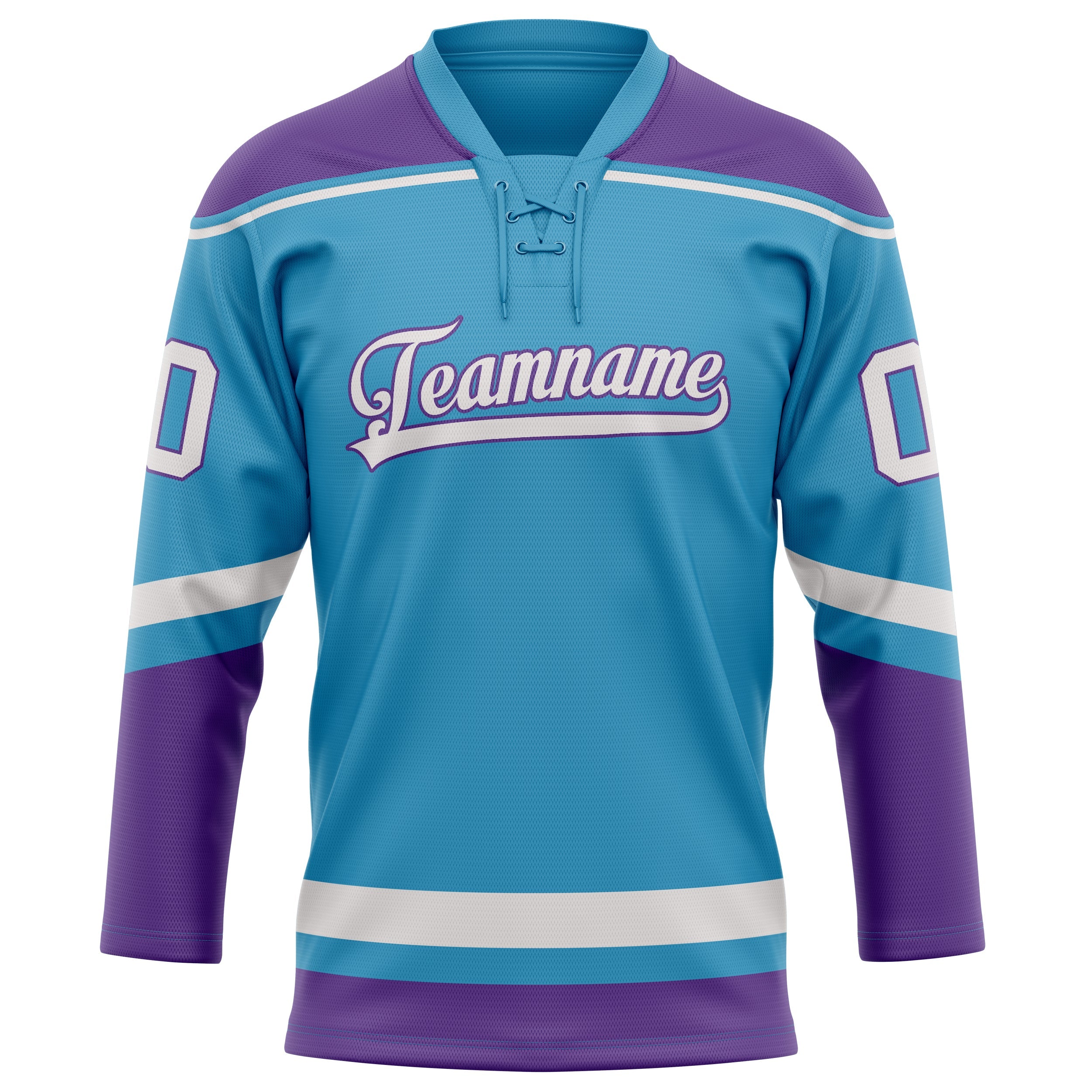 Custom Panther Blue Purple Solid Colour Hockey Jersey
