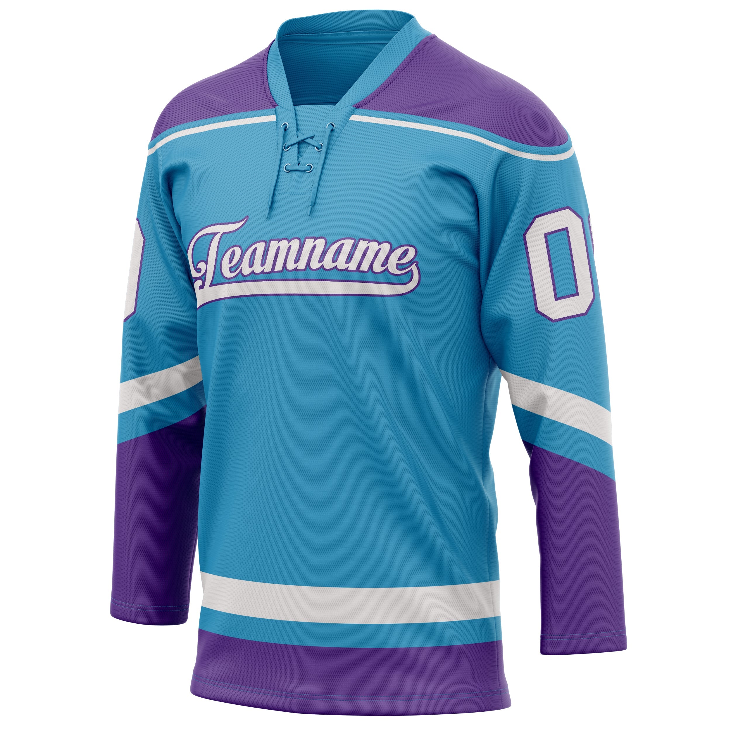 Custom Panther Blue Purple Solid Colour Hockey Jersey