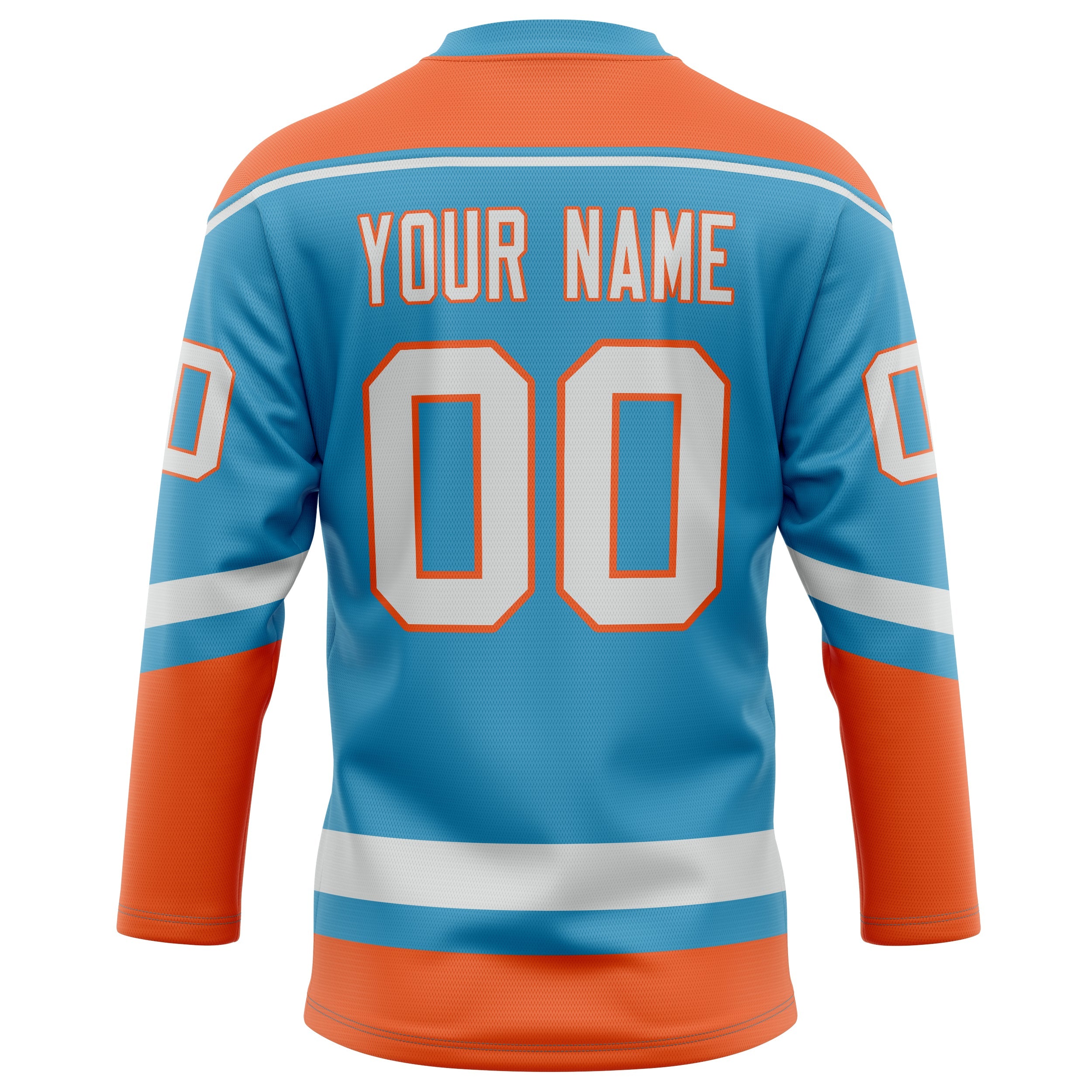 Custom Panther Blue Orange Solid Colour Hockey Jersey