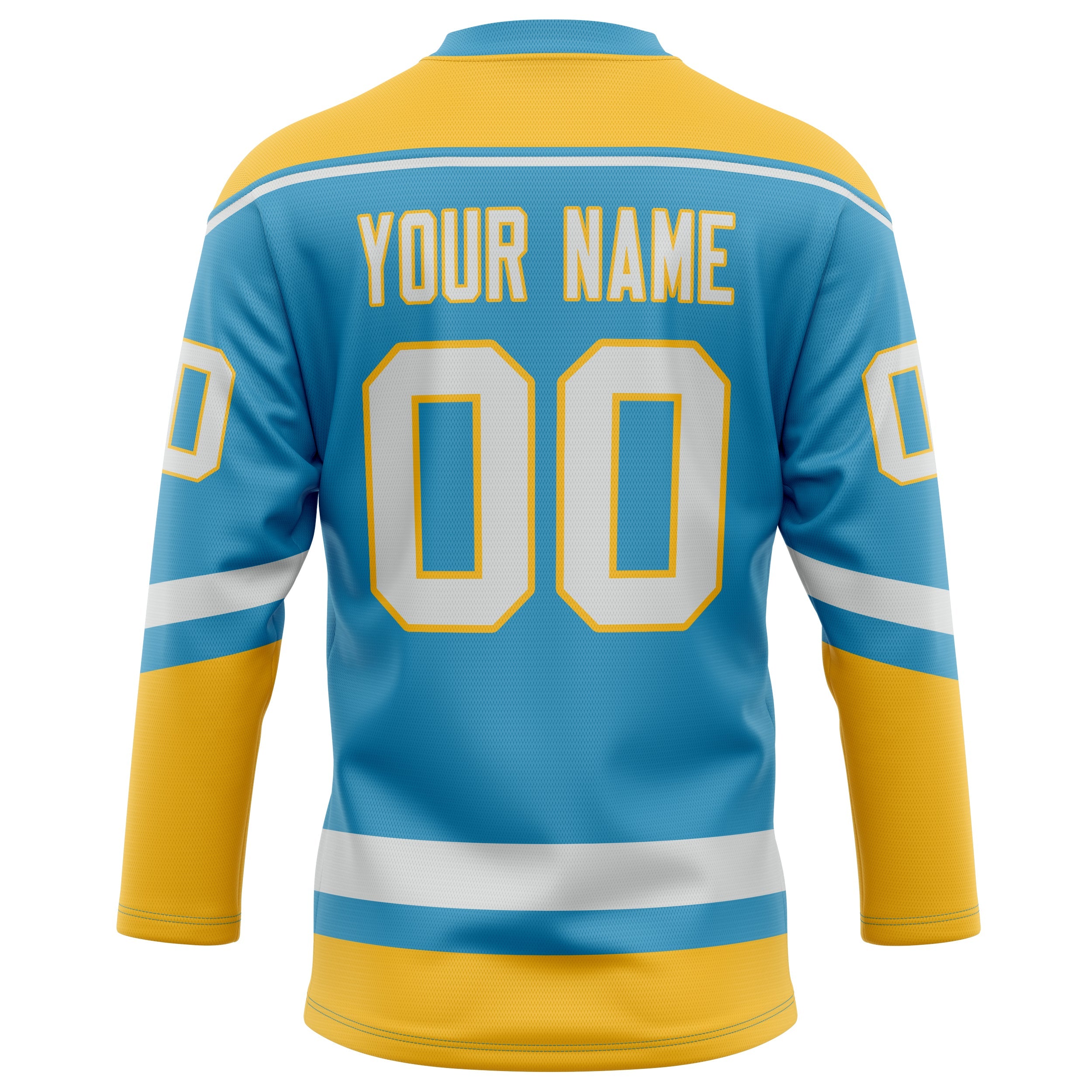 Custom Panther Blue Gold Solid Colour Hockey Jersey