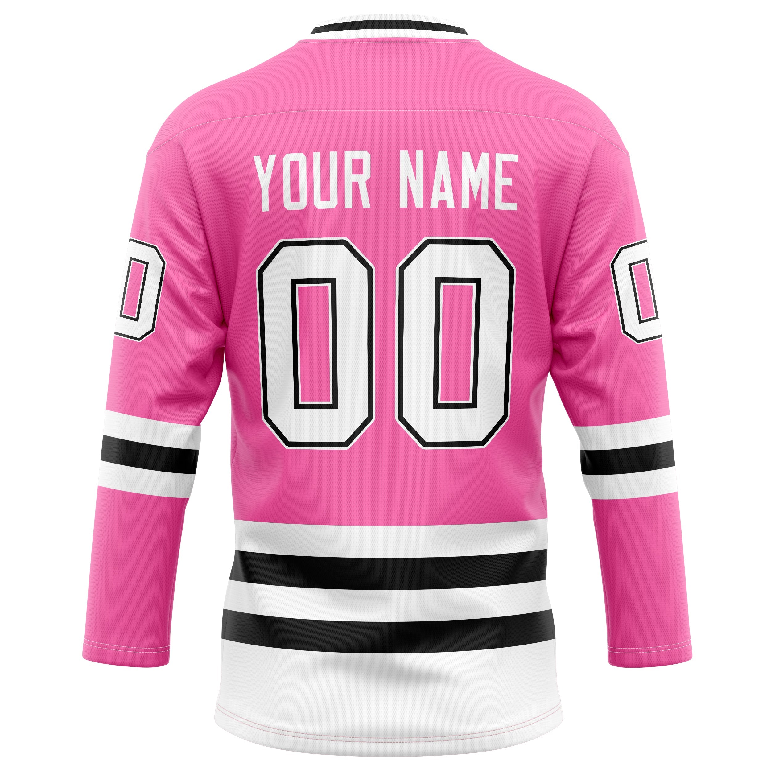 Custom Pink Black Solid Colour Hockey Jersey