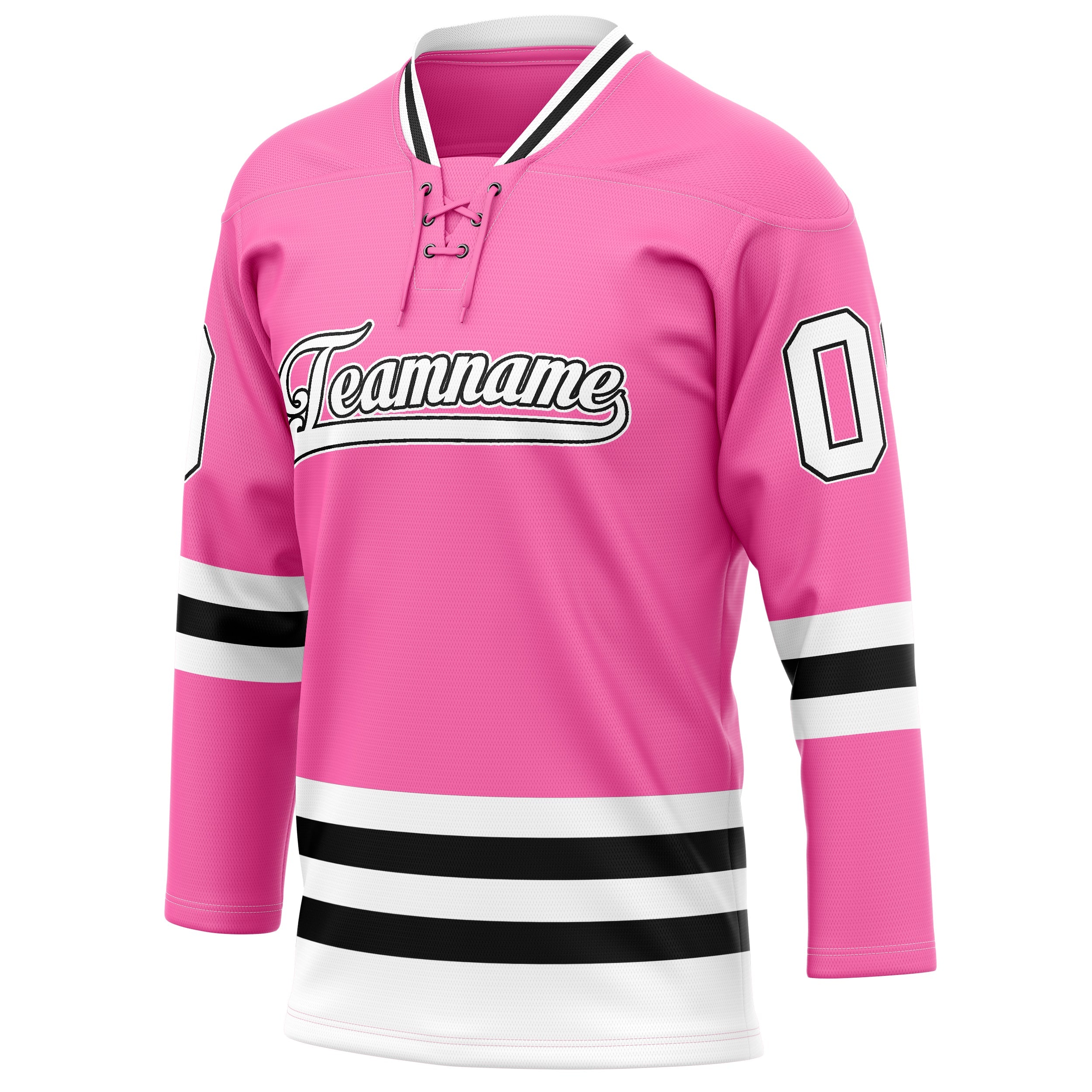 Custom Pink Black Solid Colour Hockey Jersey