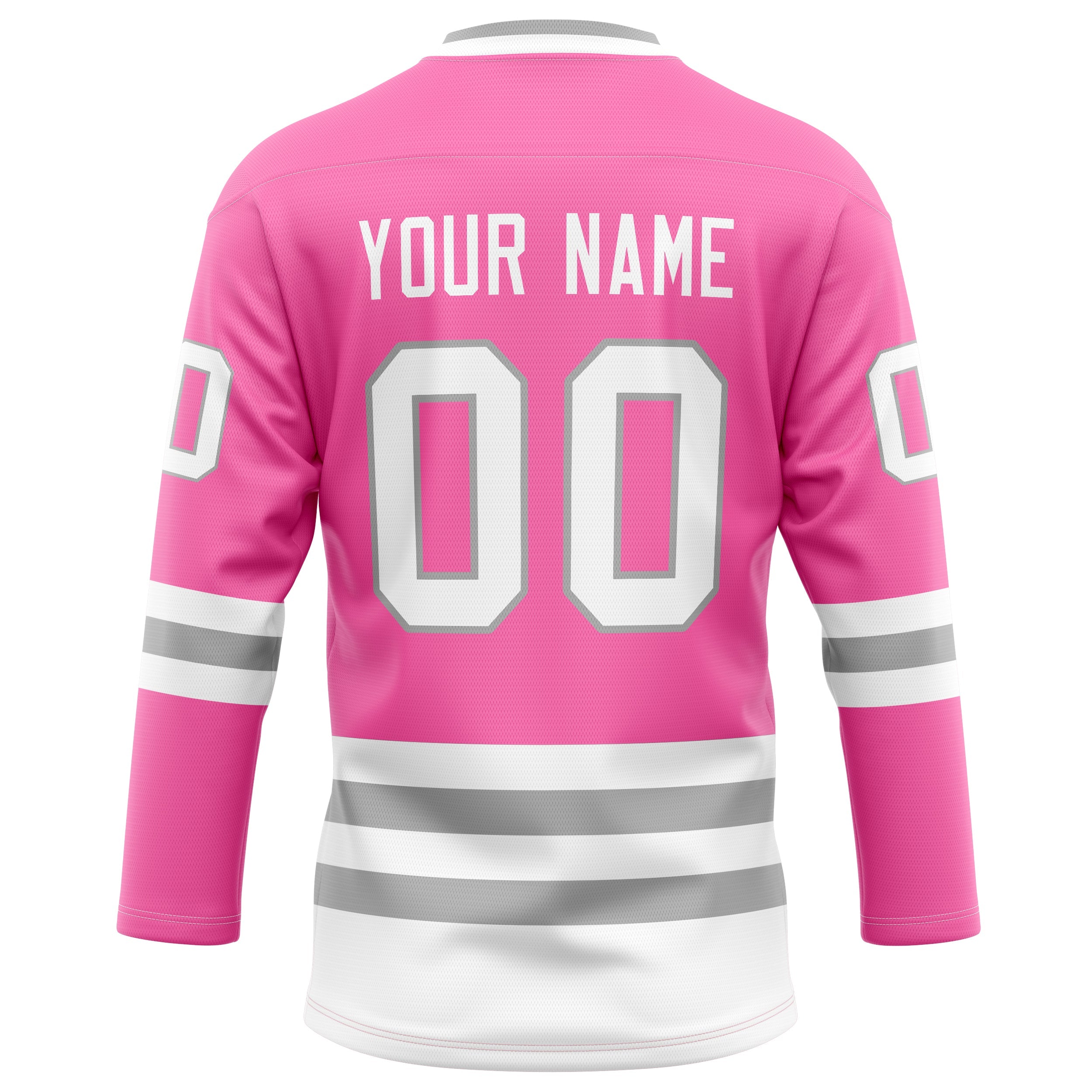Custom Pink Gray Solid Colour Hockey Jersey