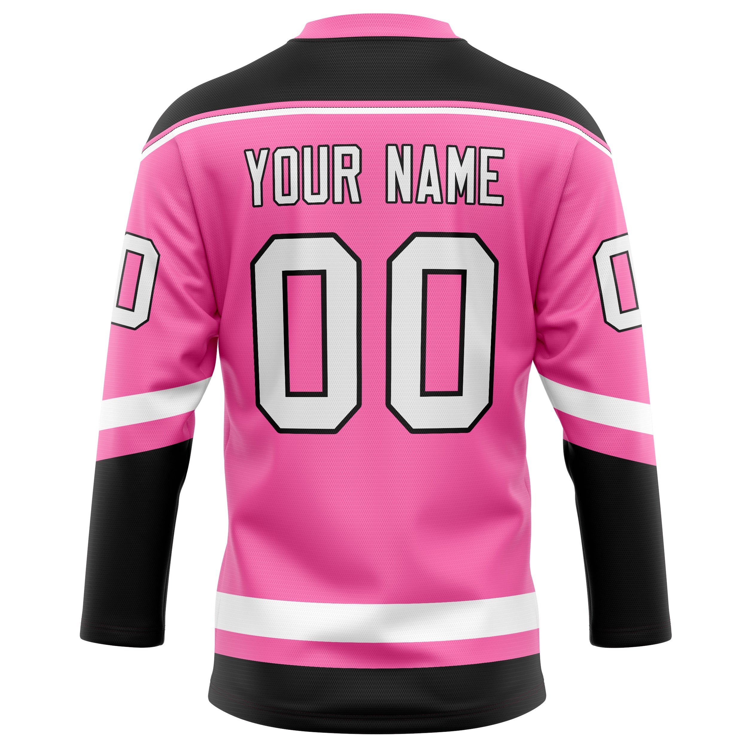 Custom Pink Black Solid Colour Hockey Jersey