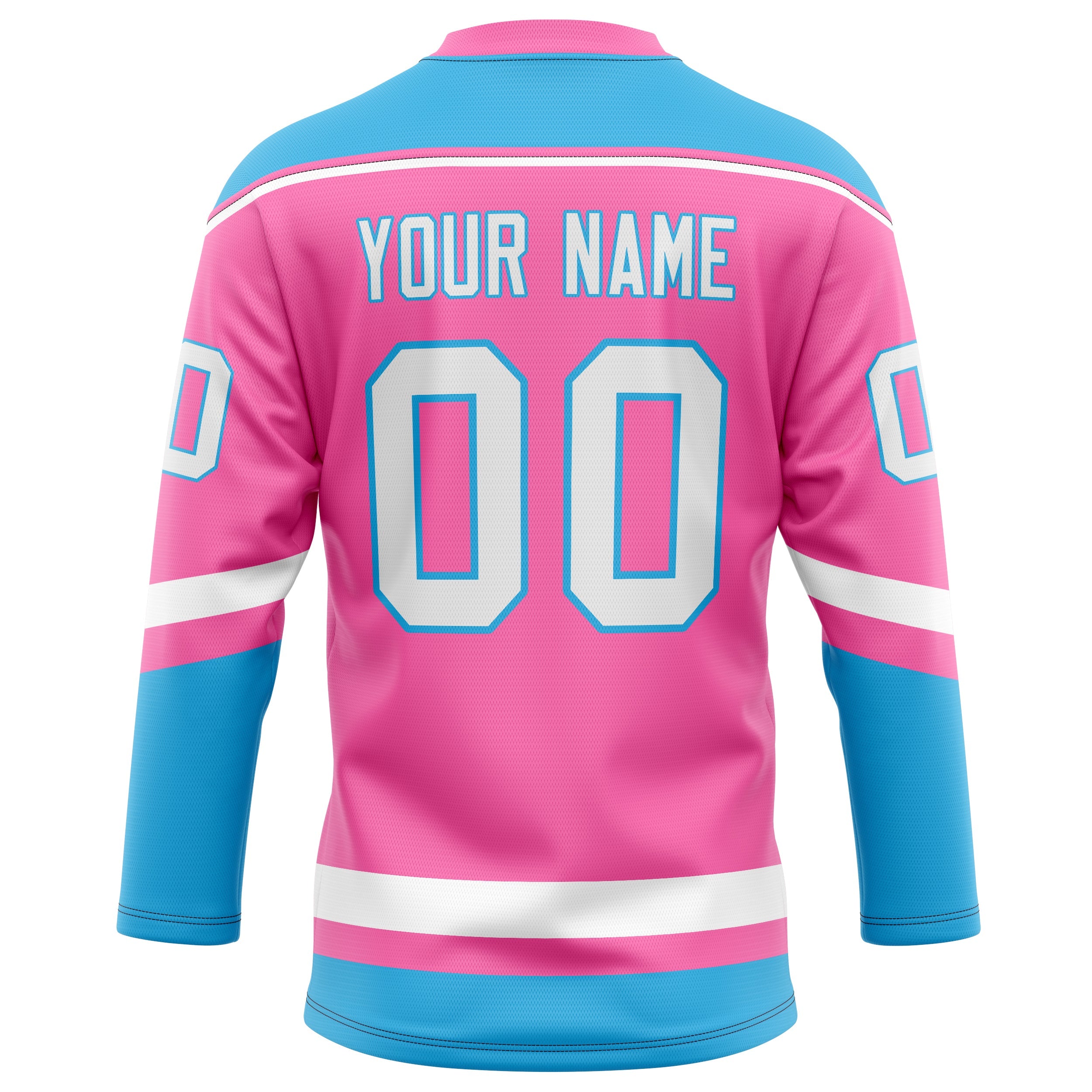 Custom Pink Blue Solid Colour Hockey Jersey
