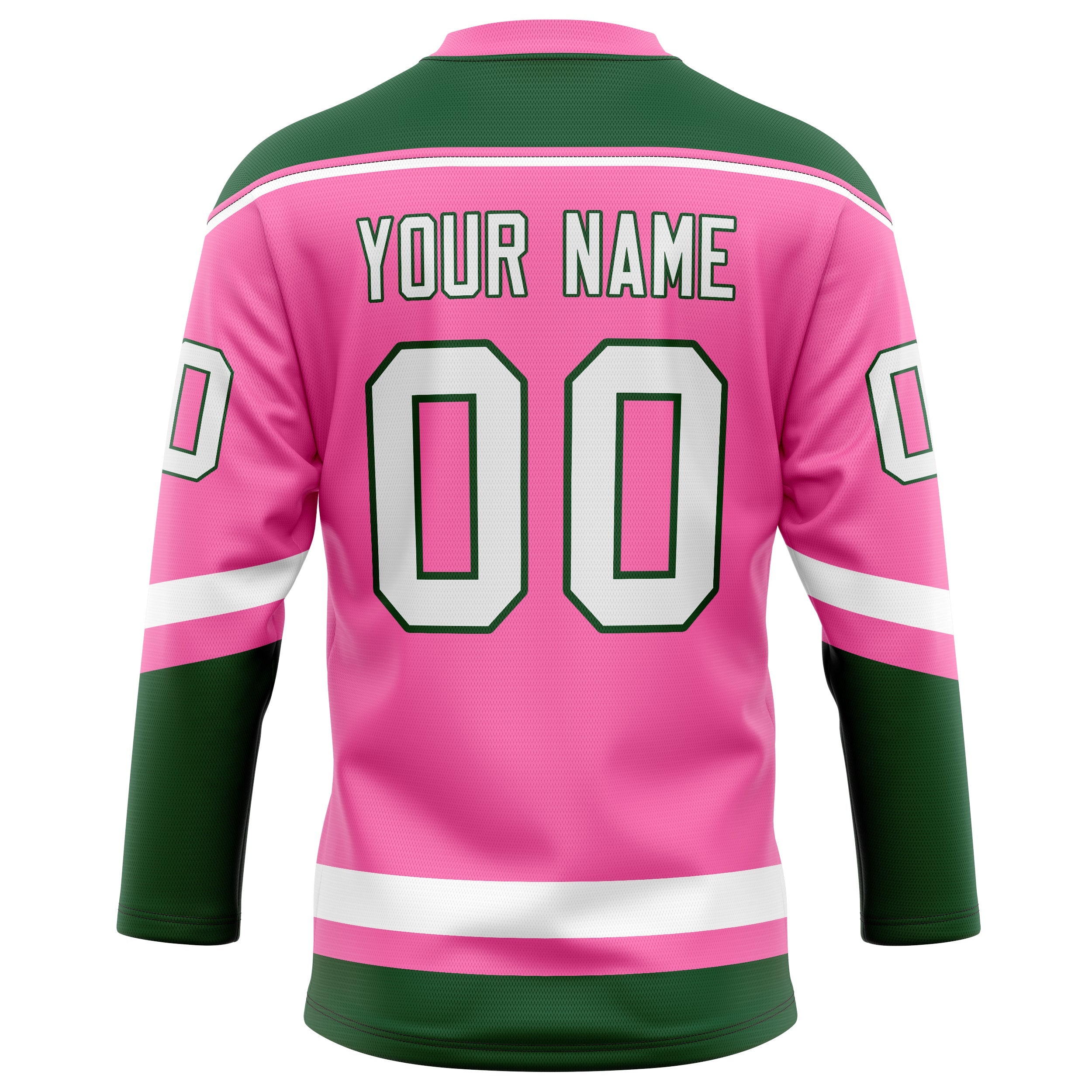 Custom Pink Kelly Green Solid Colour Hockey Jersey