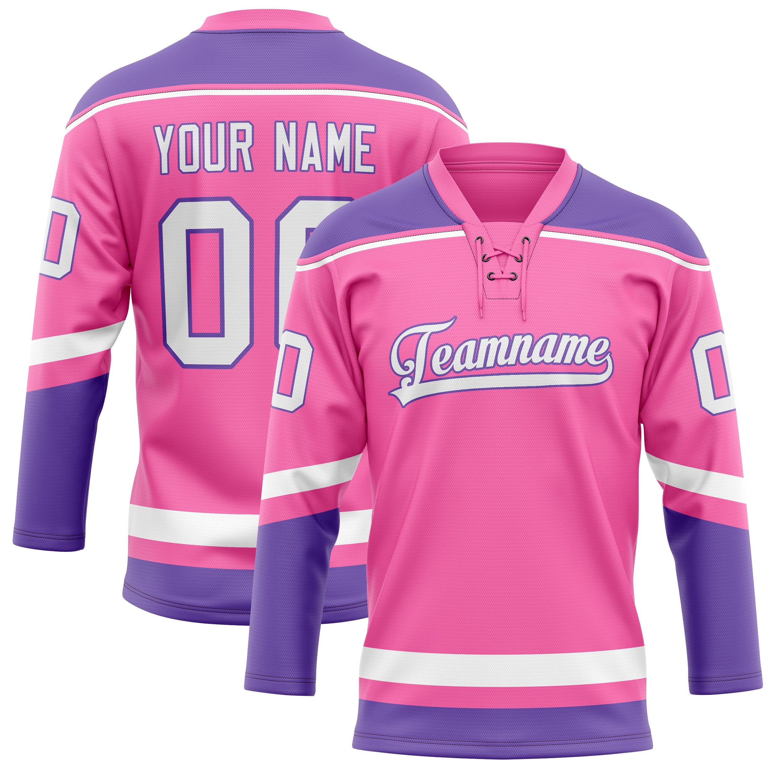Custom Pink Purple Solid Colour Hockey Jersey