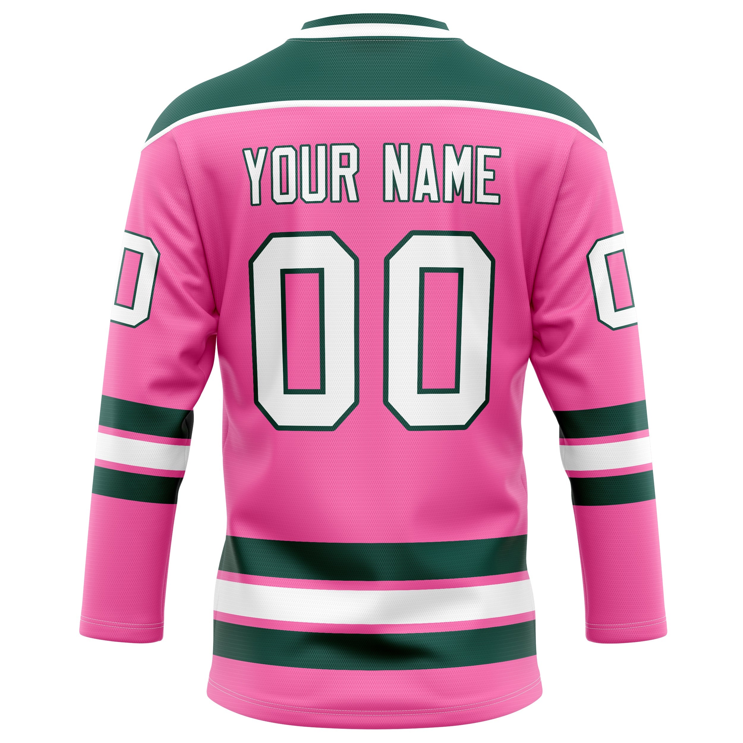 Custom Pink Kelly Green Solid Colour Hockey Jersey