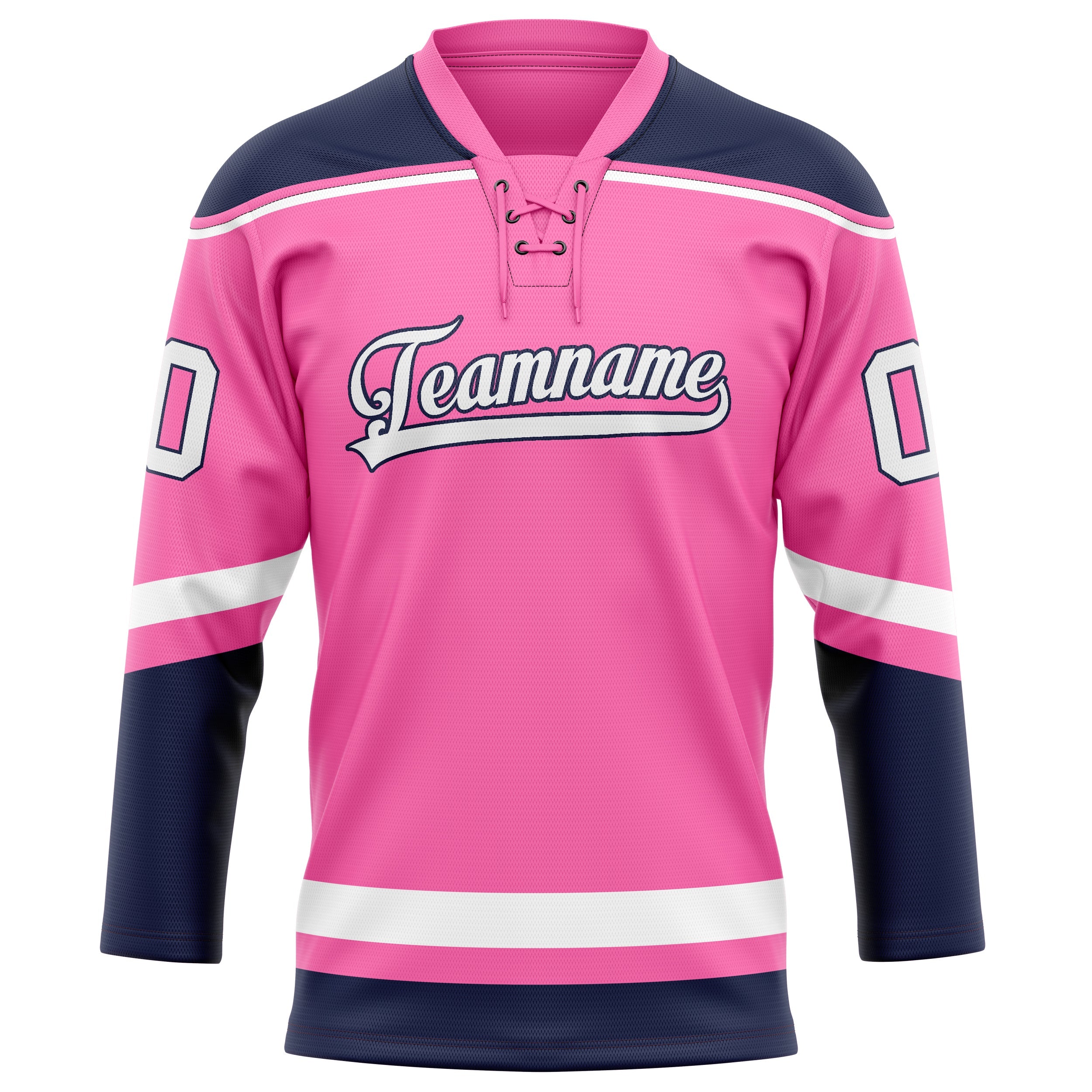Custom Pink Black Solid Colour Hockey Jersey