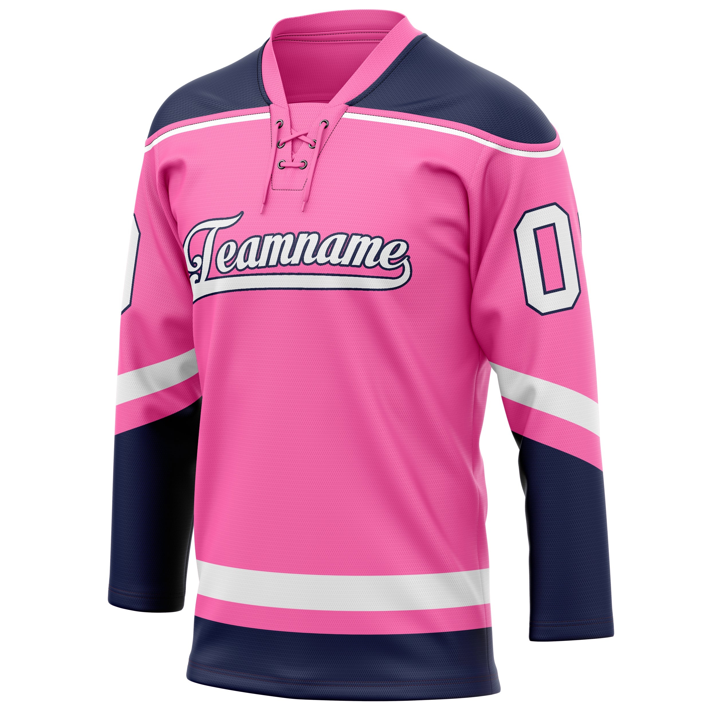 Custom Pink Black Solid Colour Hockey Jersey