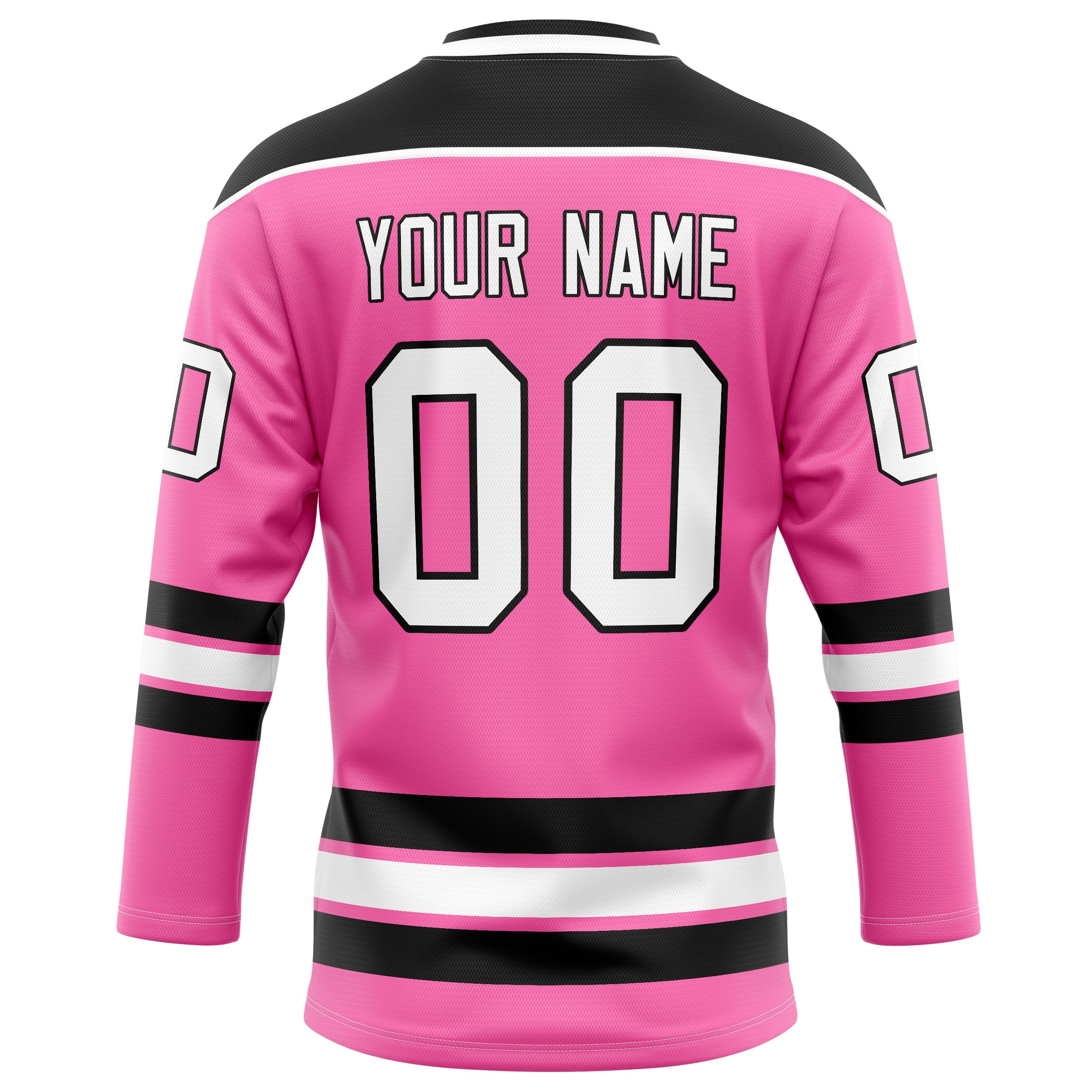Custom Pink Black Solid Colour Hockey Jersey