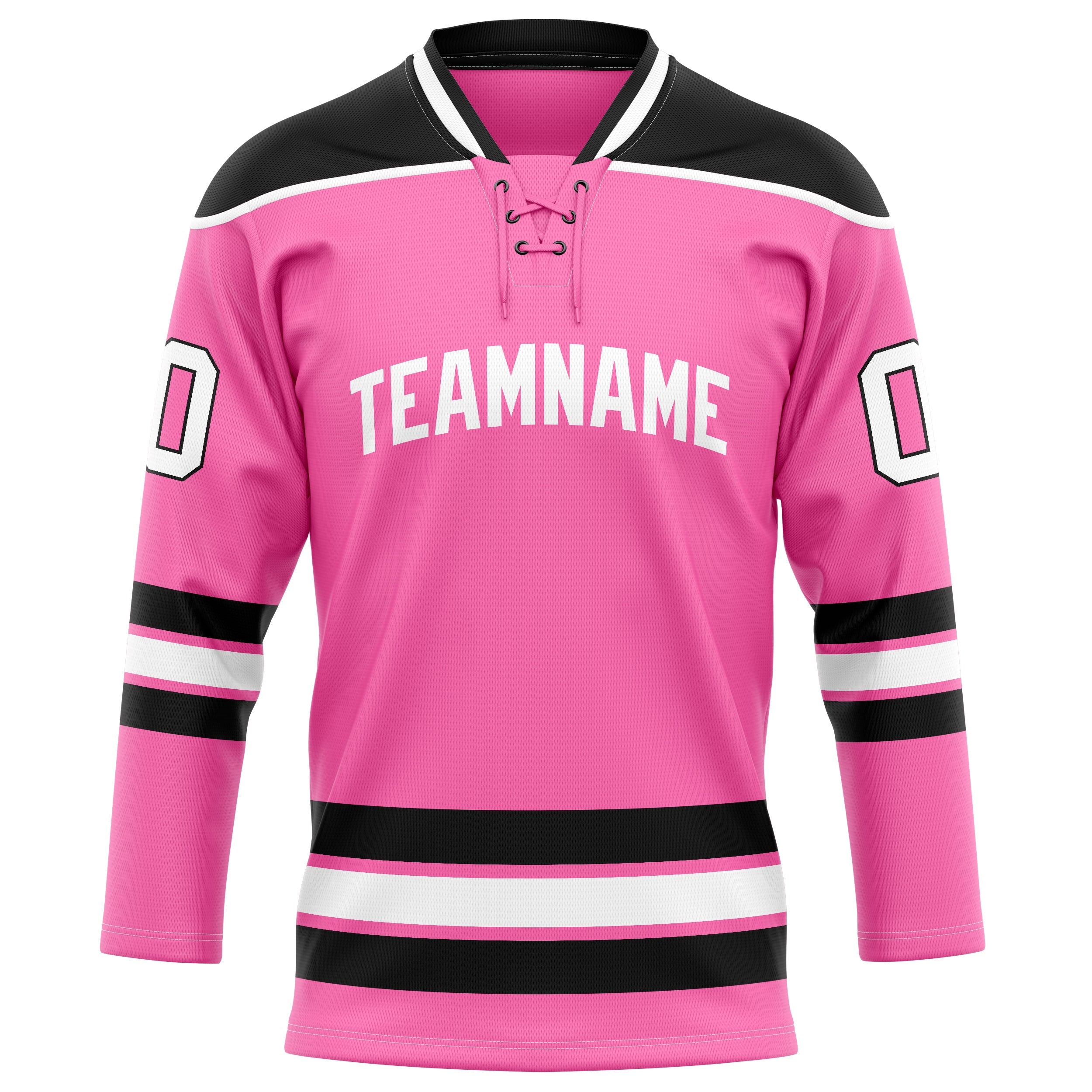 Custom Pink Black Solid Colour Hockey Jersey