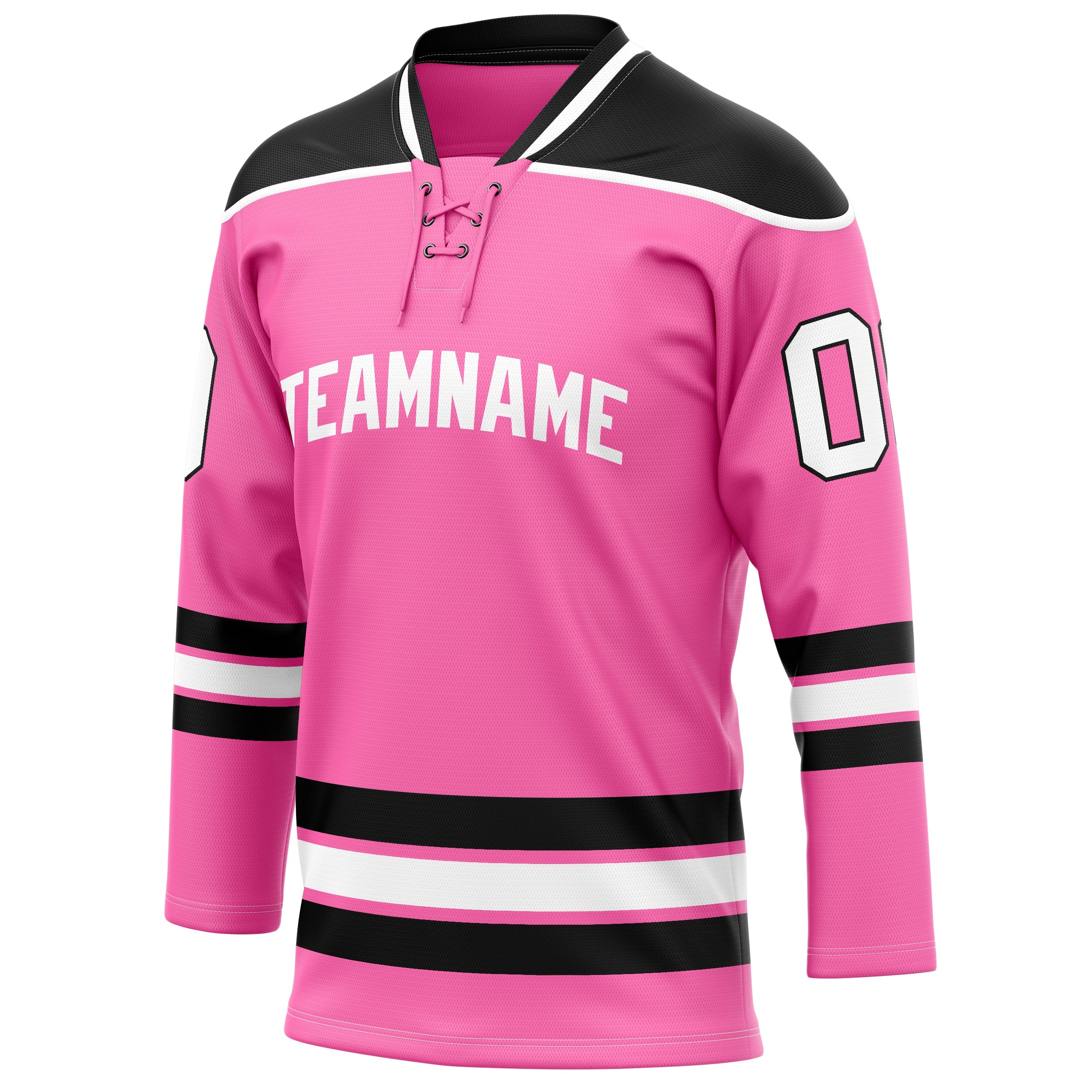 Custom Pink Black Solid Colour Hockey Jersey