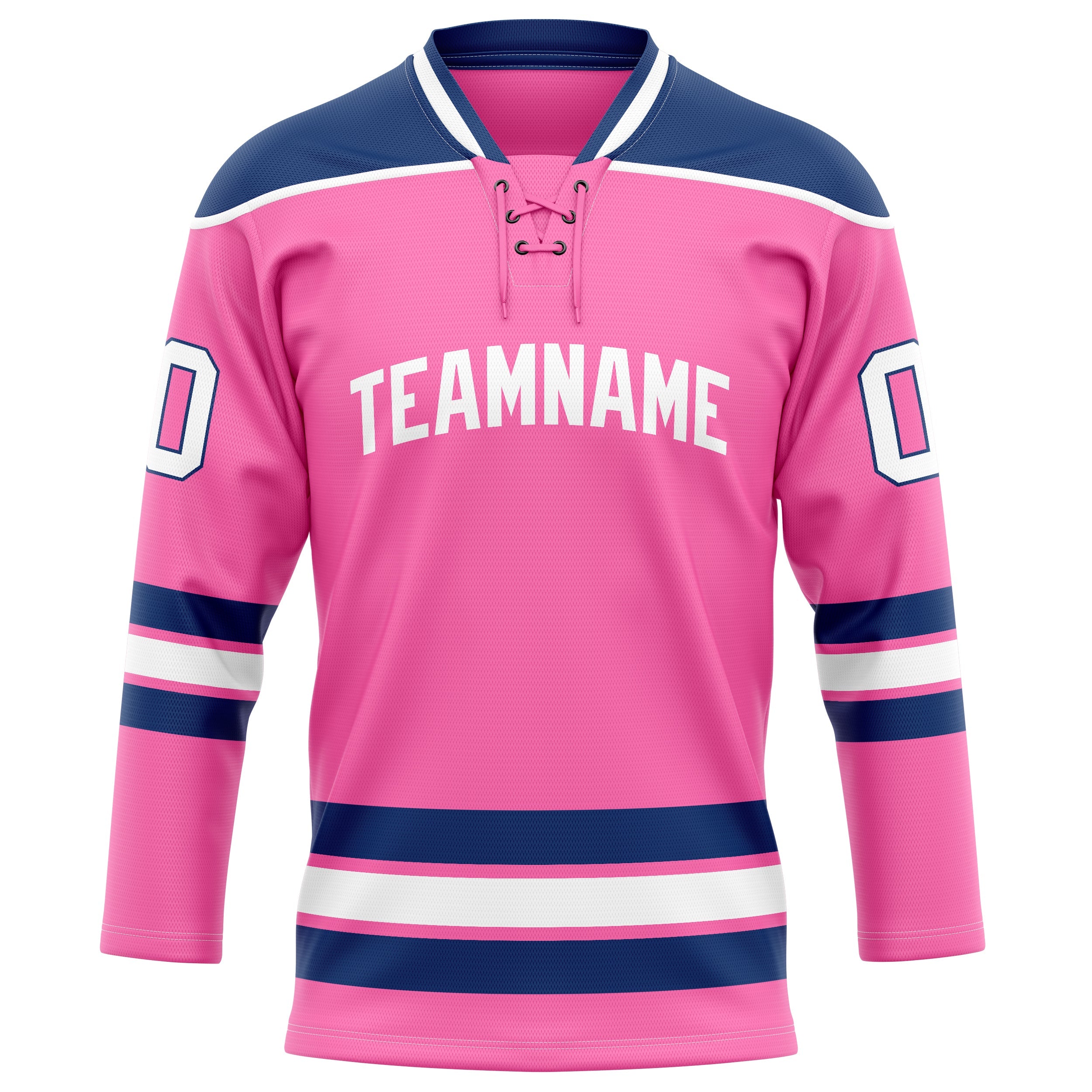Custom Pink Navy Solid Colour Hockey Jersey