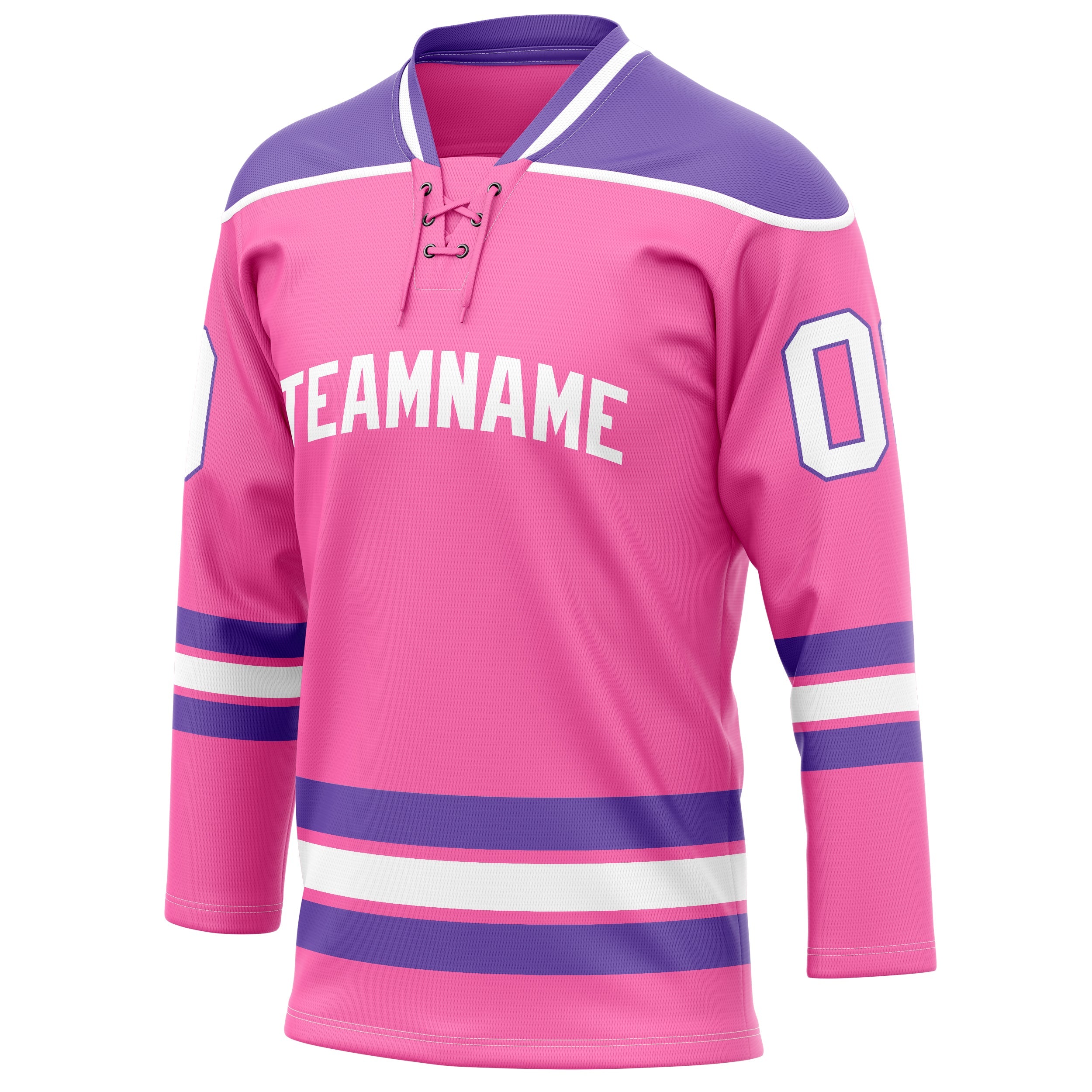 Custom Pink Purple Solid Colour Hockey Jersey