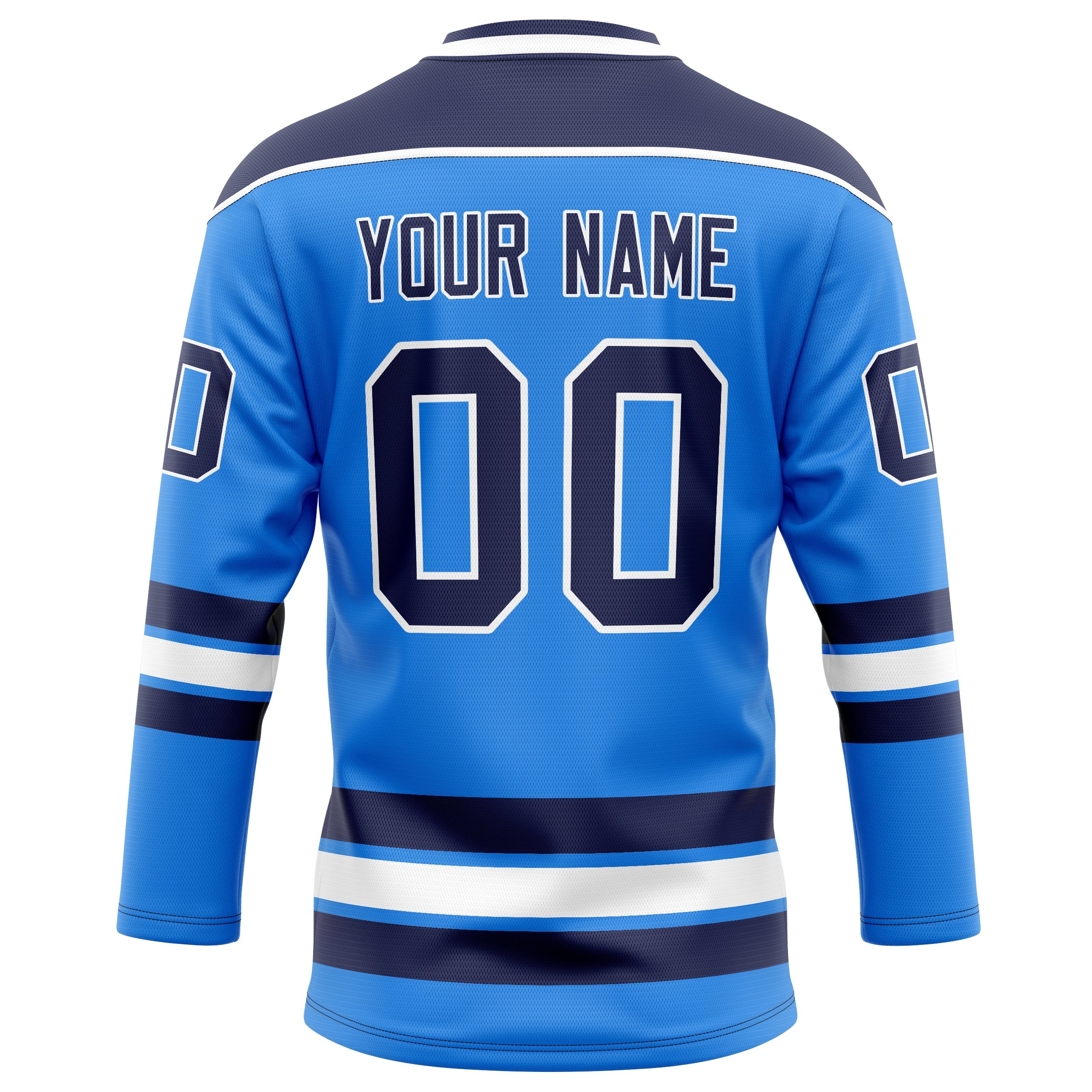 Custom Powder Blue Black Solid Colour Hockey Jersey