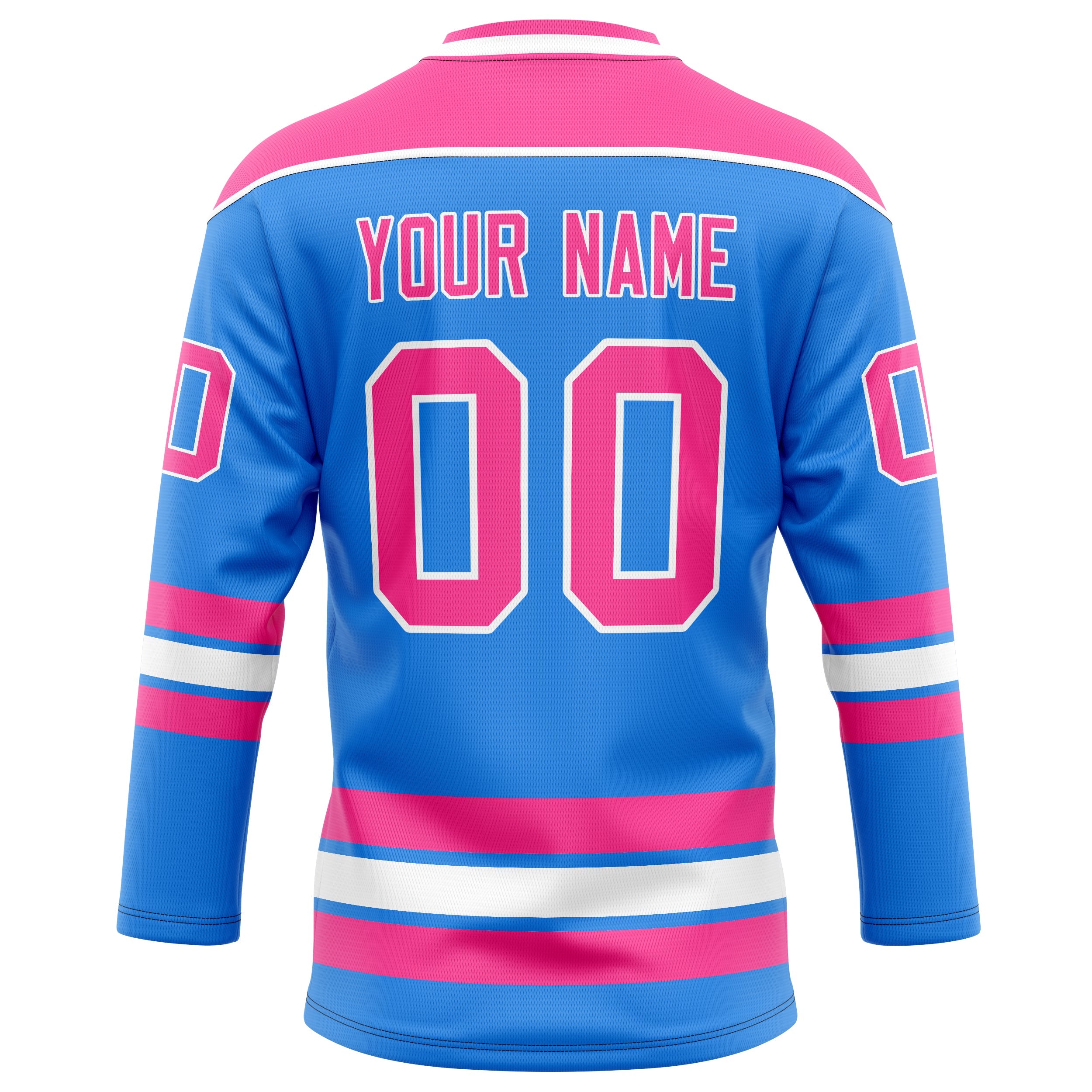 Custom Powder Blue Pink Solid Colour Hockey Jersey