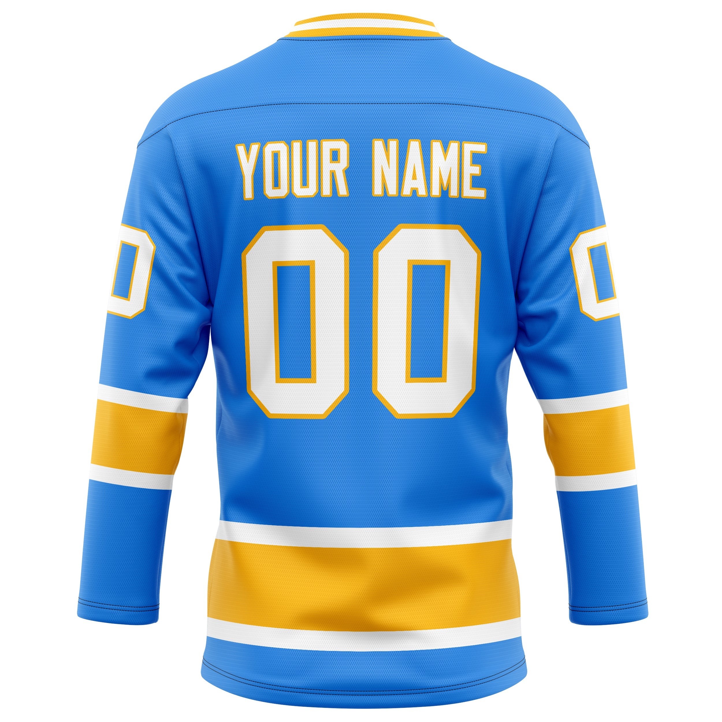 Custom Powder Blue Gold Solid Colour Hockey Jersey