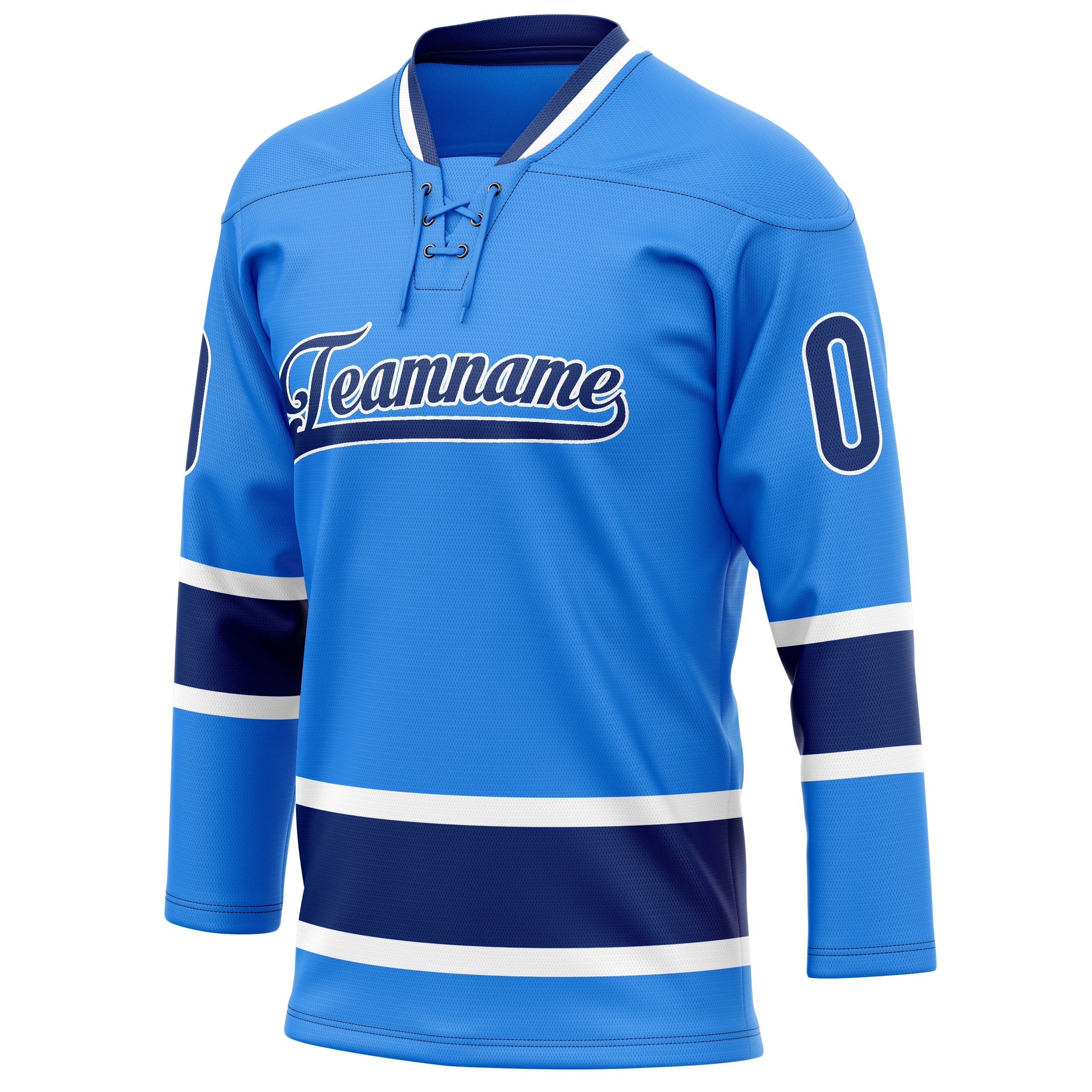 Custom Powder Blue Navy Solid Colour Hockey Jersey