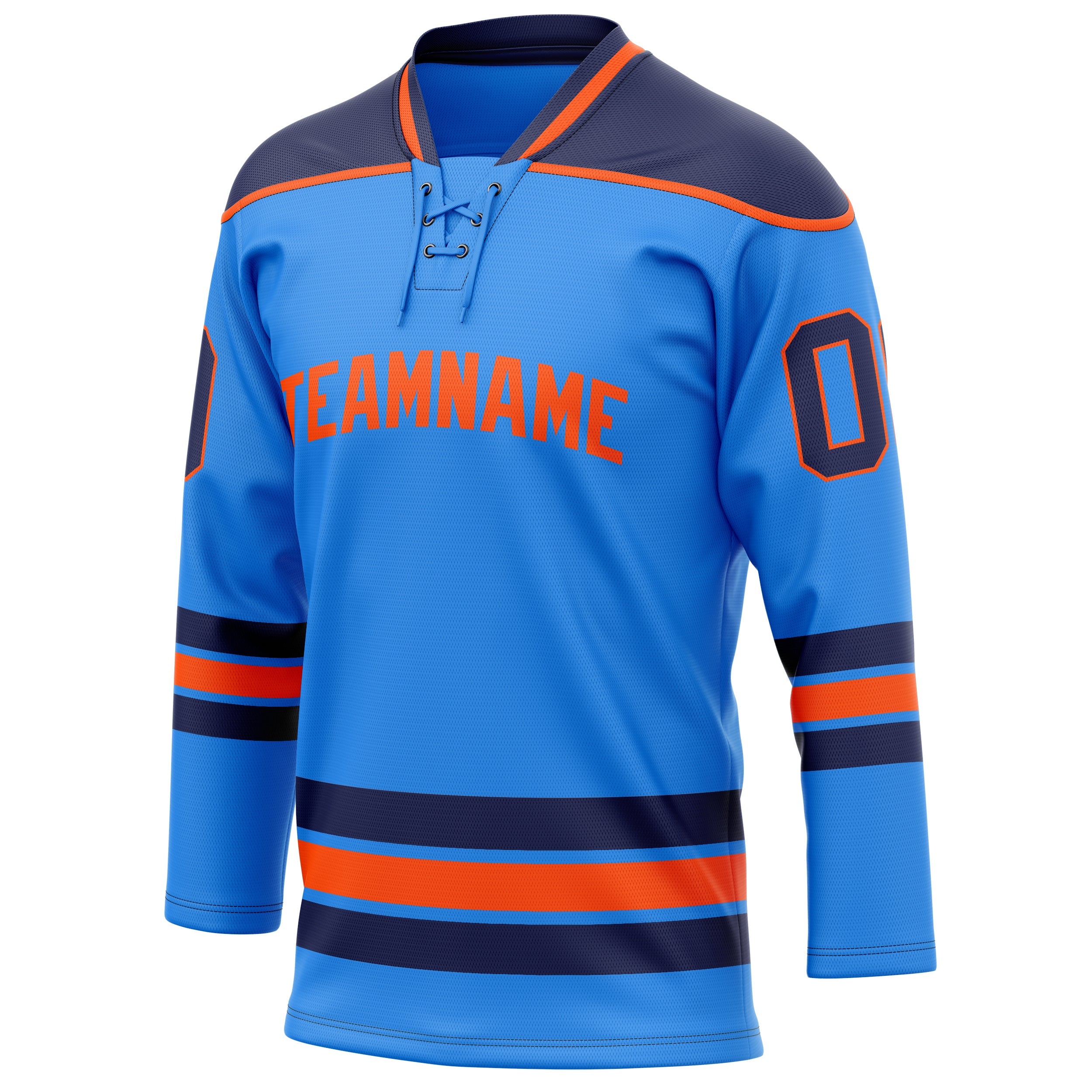 Custom Powder Blue Navy Solid Colour Hockey Jersey