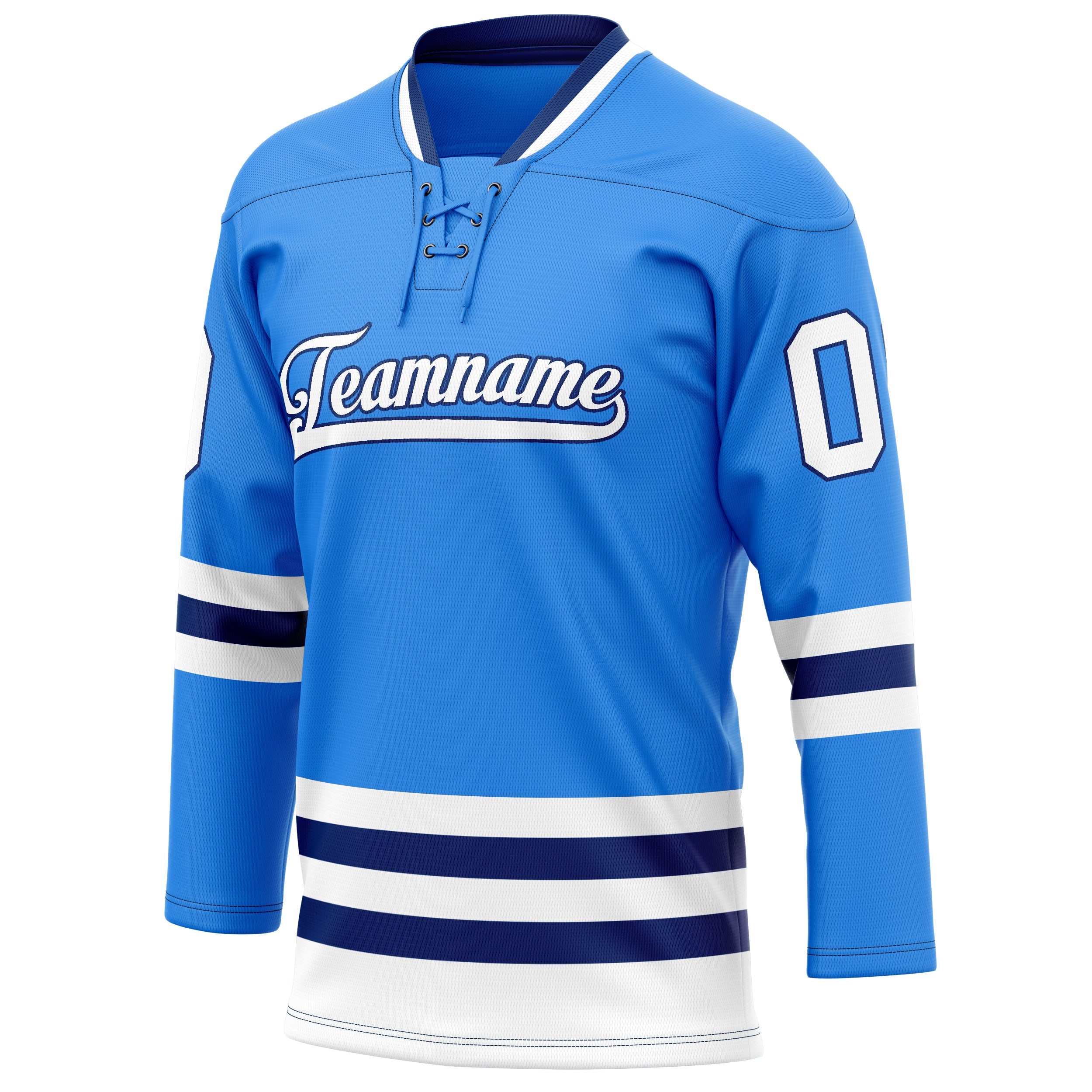 Custom Powder Blue Navy Solid Colour Hockey Jersey