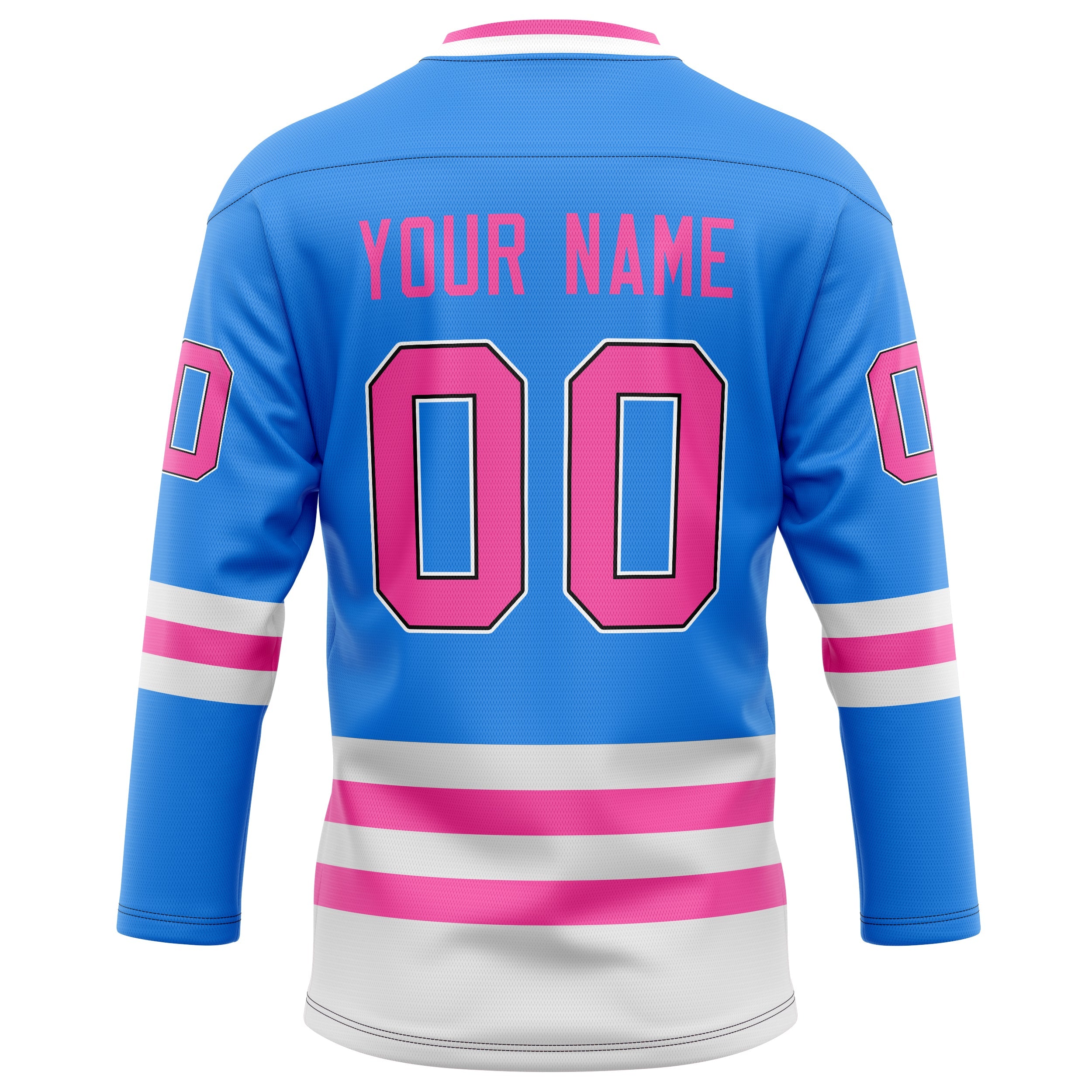 Custom Powder Blue Pink Solid Colour Hockey Jersey
