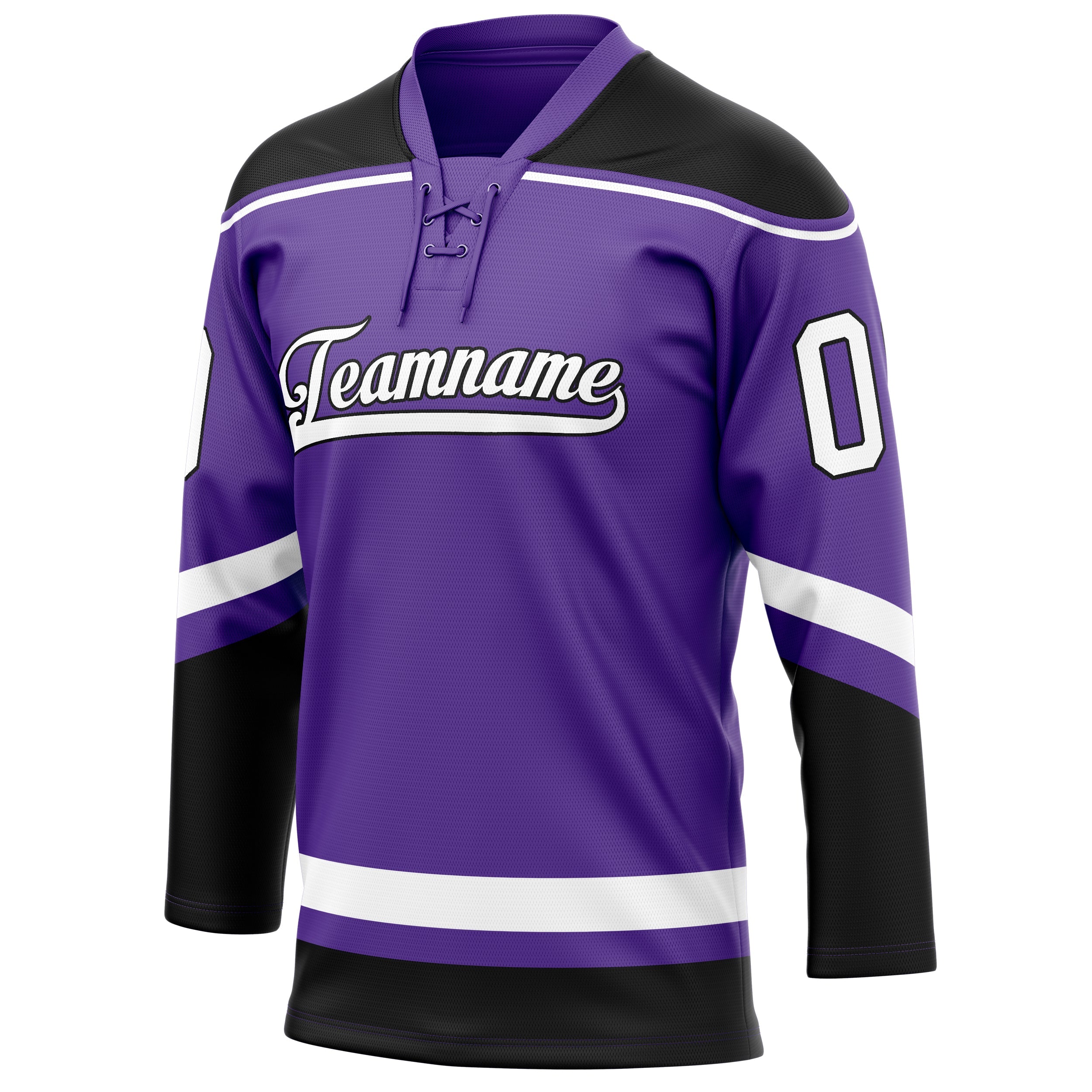 Custom Purple Black Solid Colour Hockey Jersey