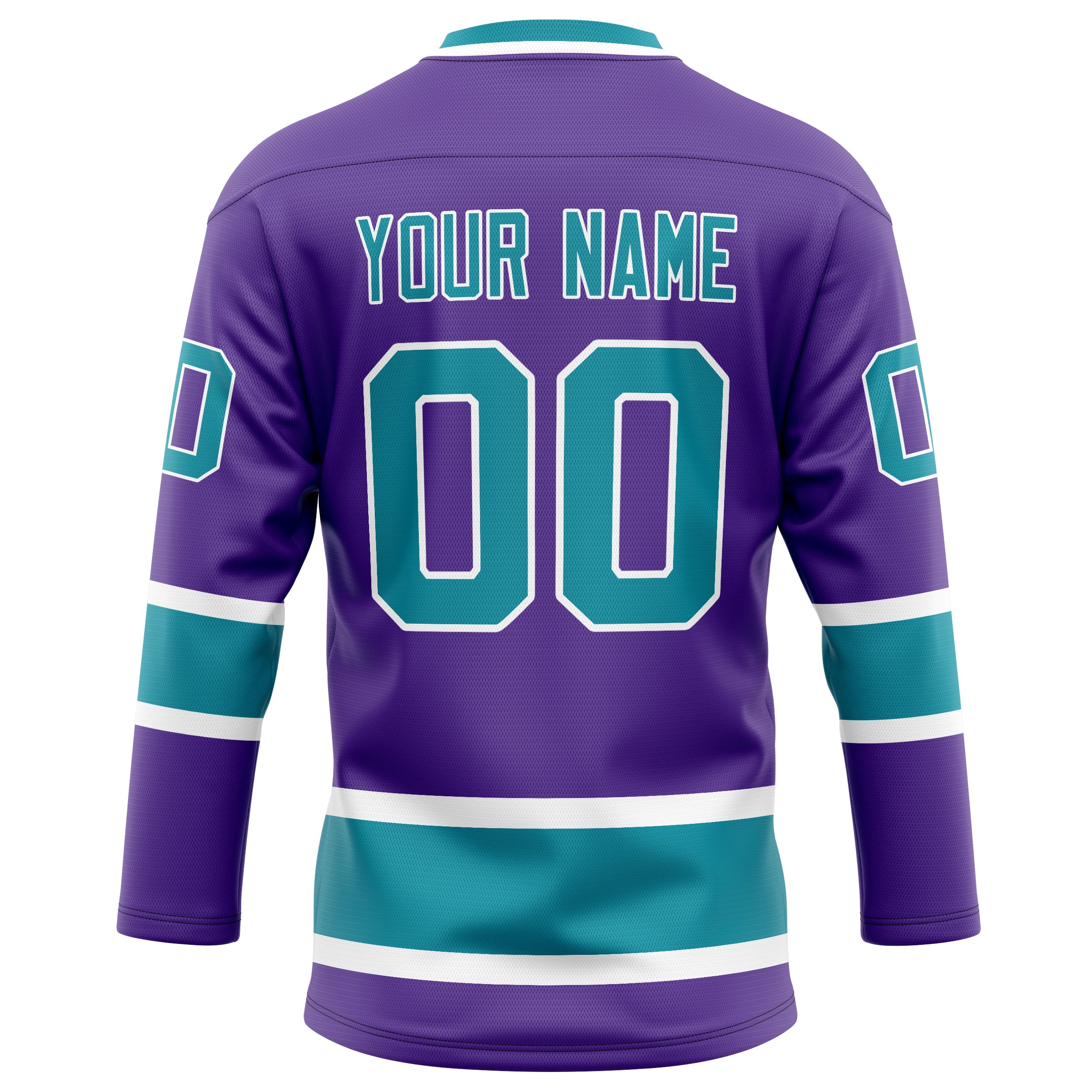 Custom Purple Teal Solid Colour Hockey Jersey