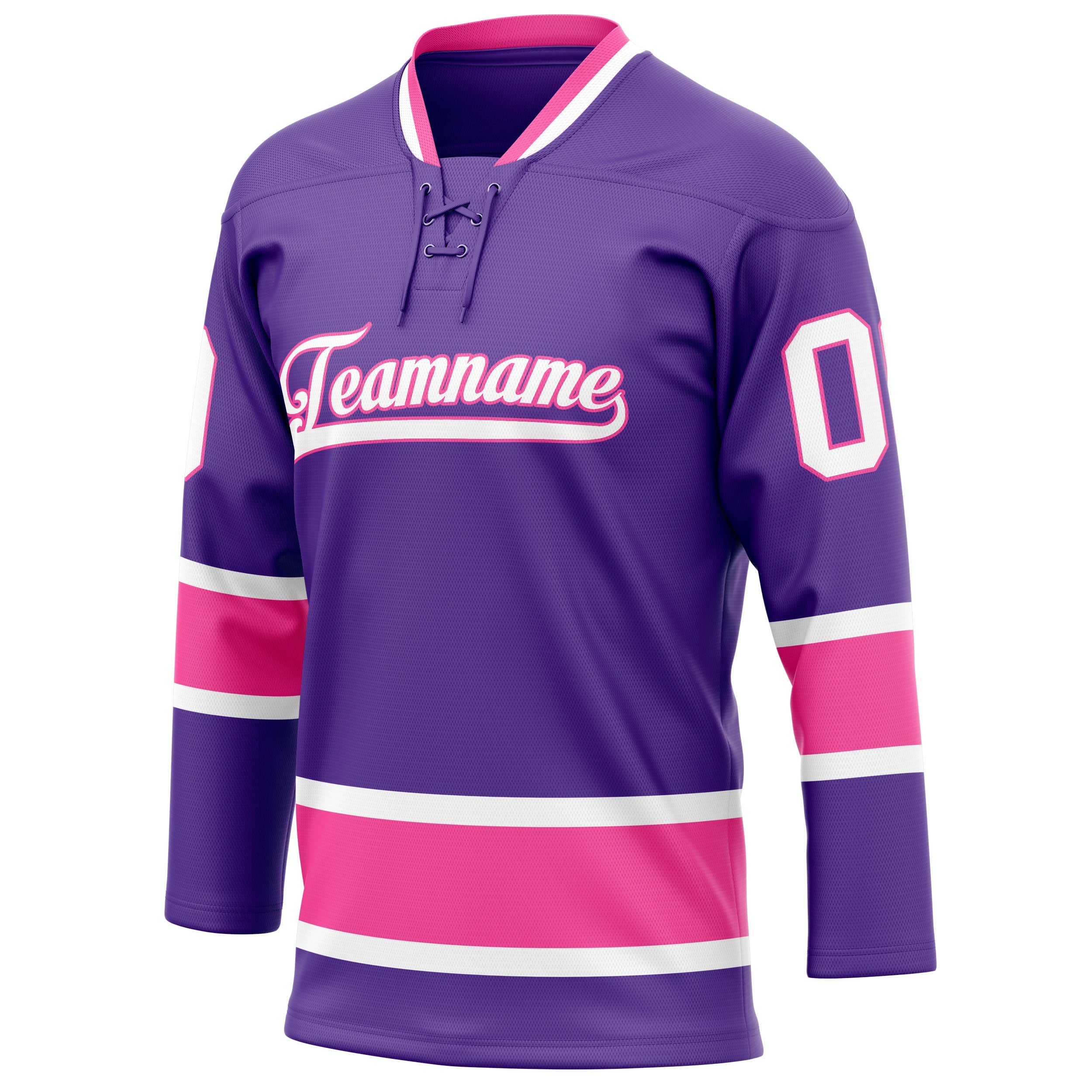 Custom Purple Pink Solid Colour Hockey Jersey