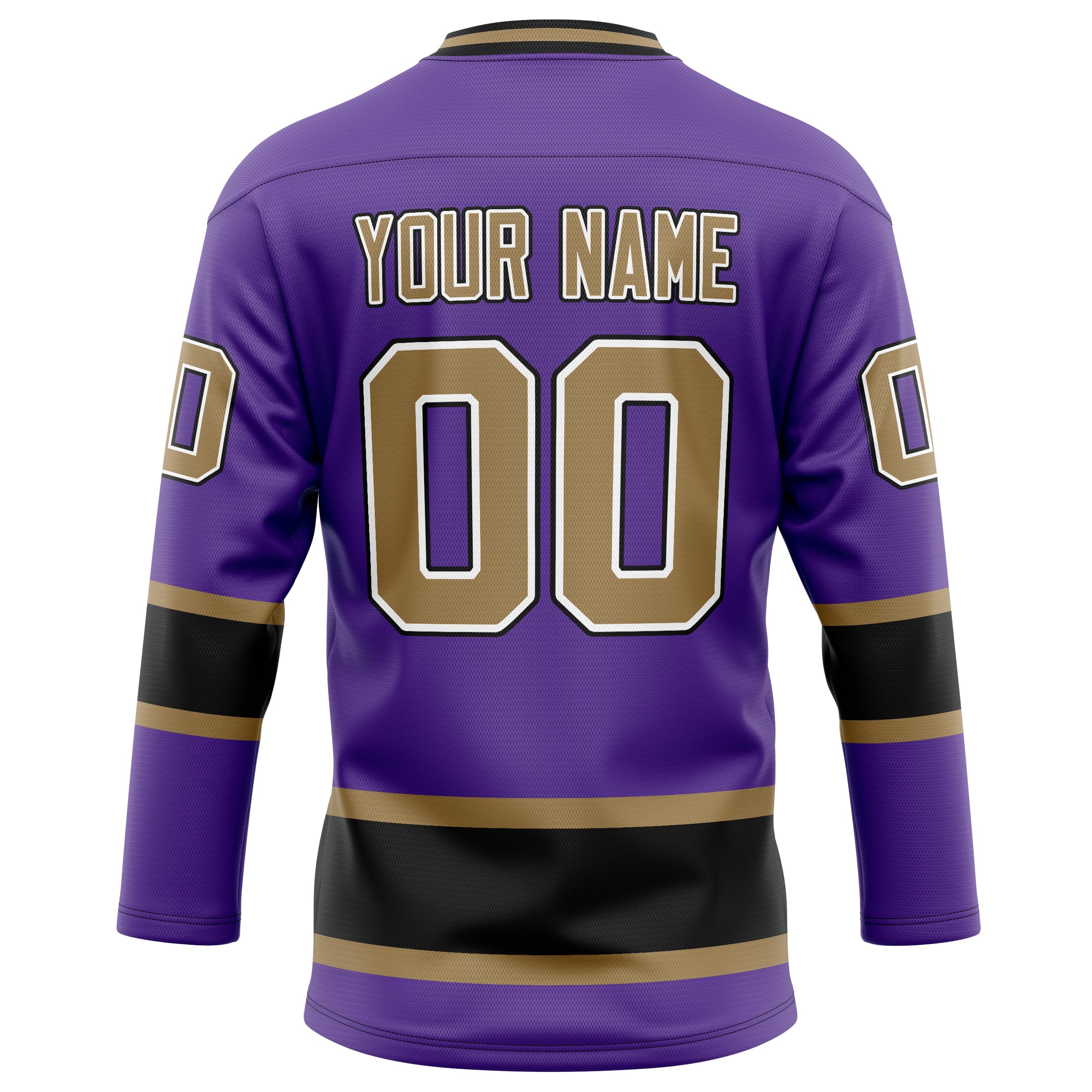 Custom Purple Old Gold Solid Colour Hockey Jersey