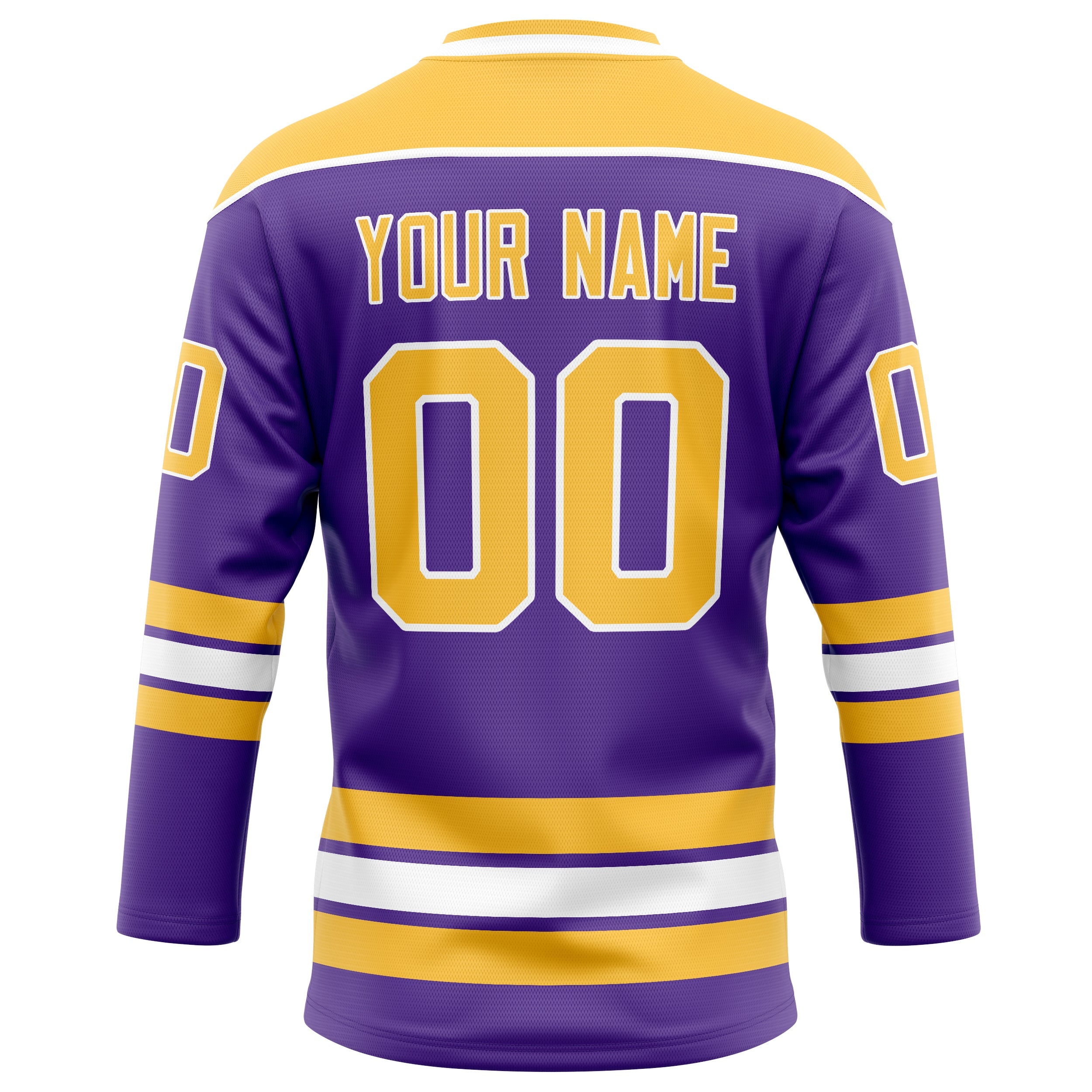 Custom Purple Gold Solid Colour Hockey Jersey