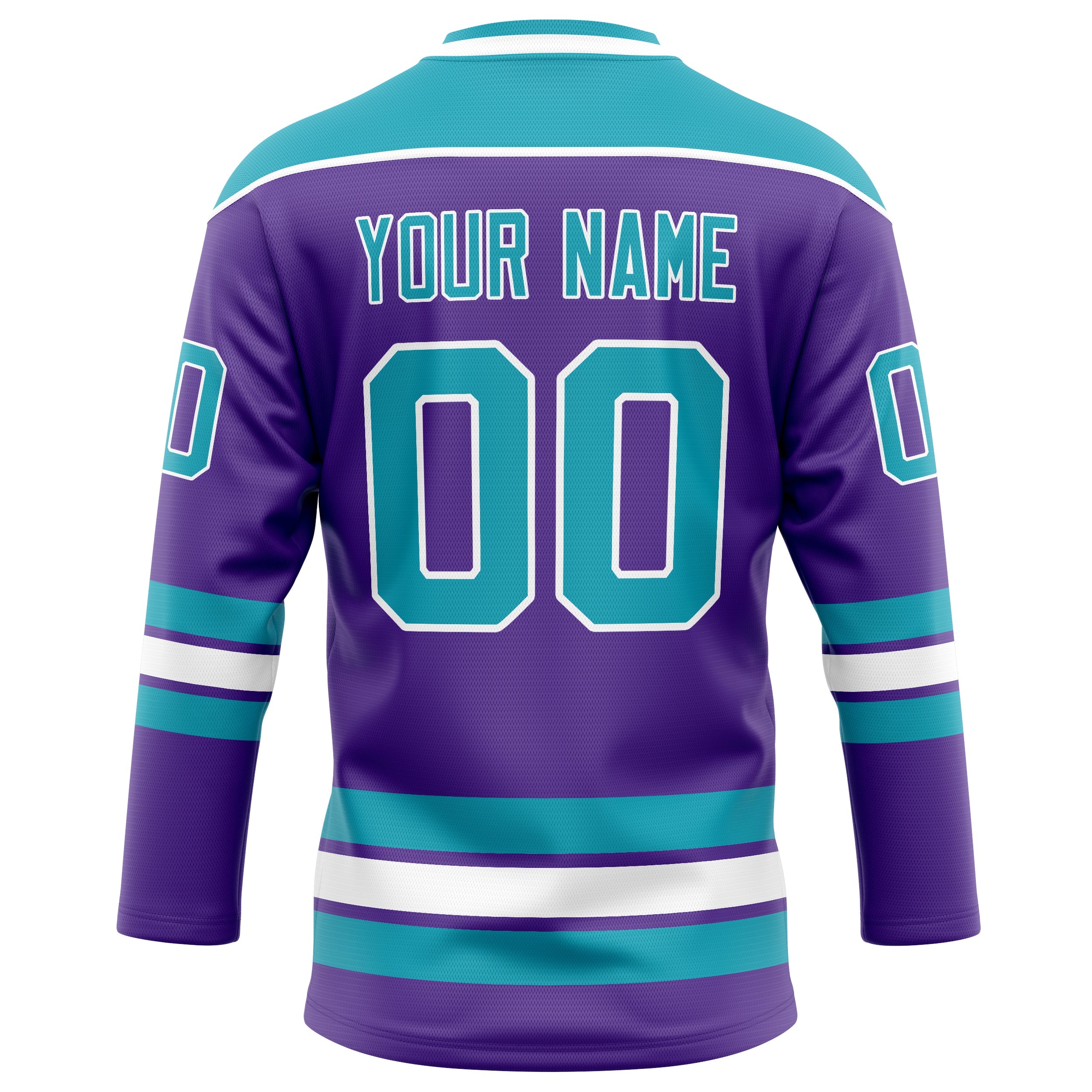 Custom Purple Teal Solid Colour Hockey Jersey