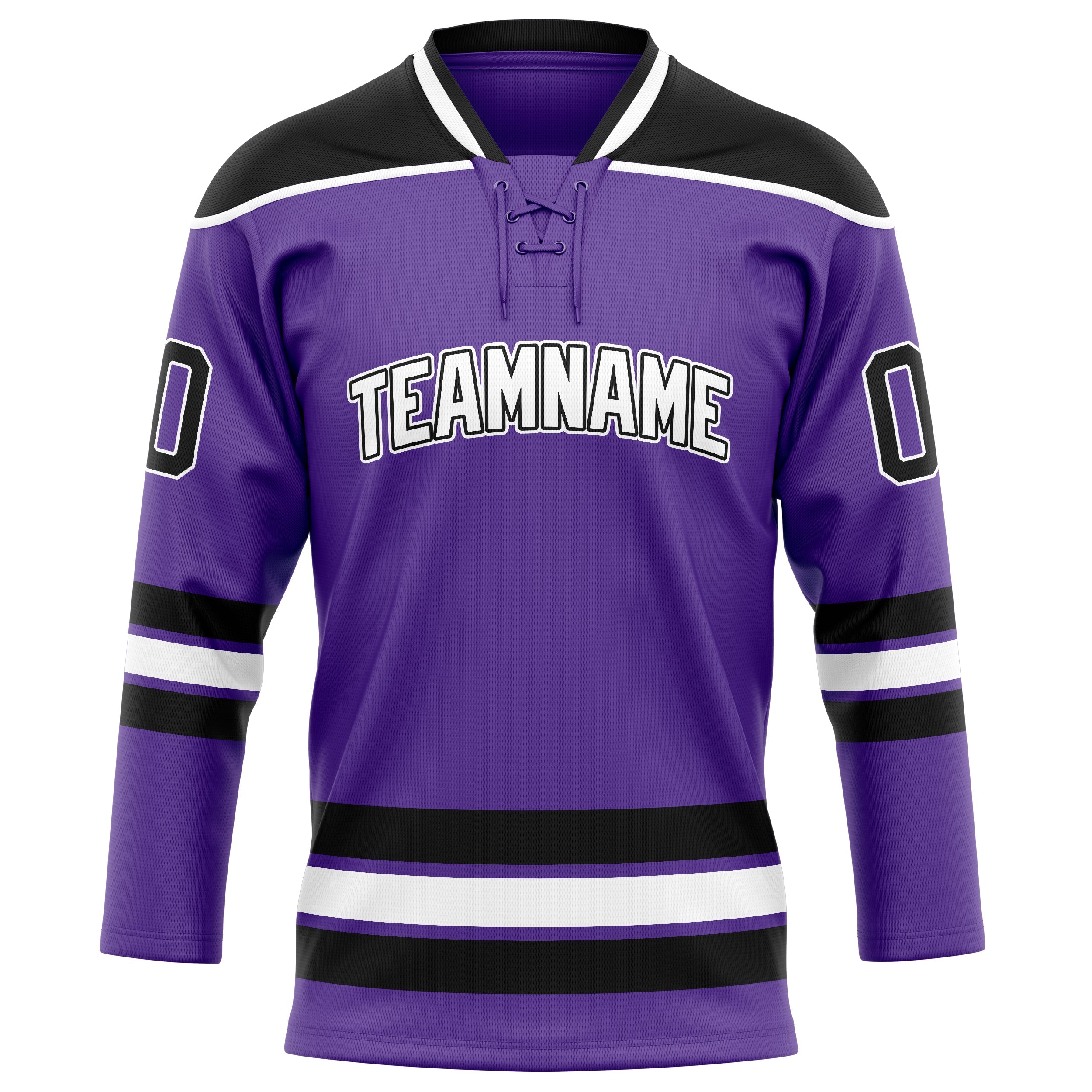 Custom Purple Black Solid Colour Hockey Jersey