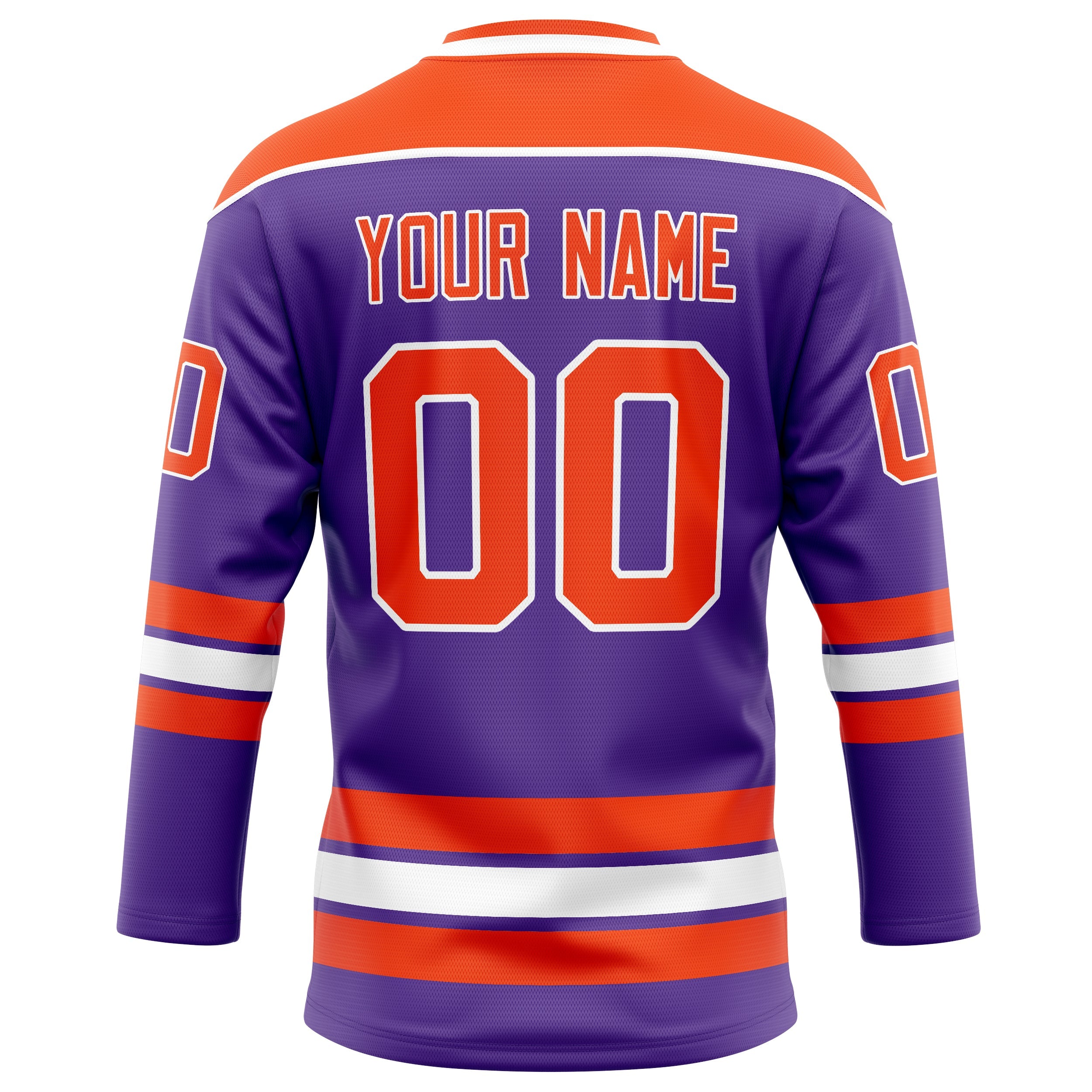 Custom Purple Orange Solid Colour Hockey Jersey