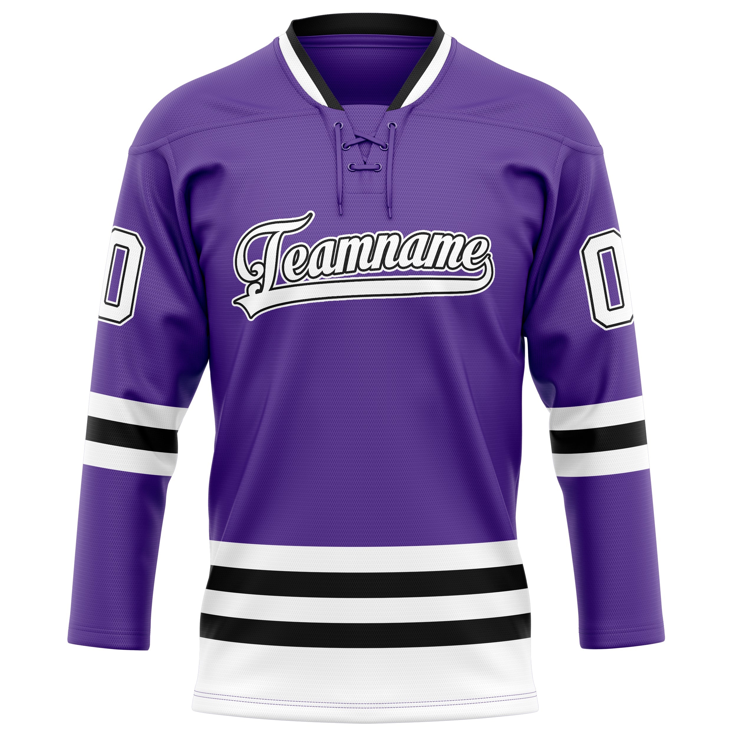 Custom Purple Black Solid Colour Hockey Jersey