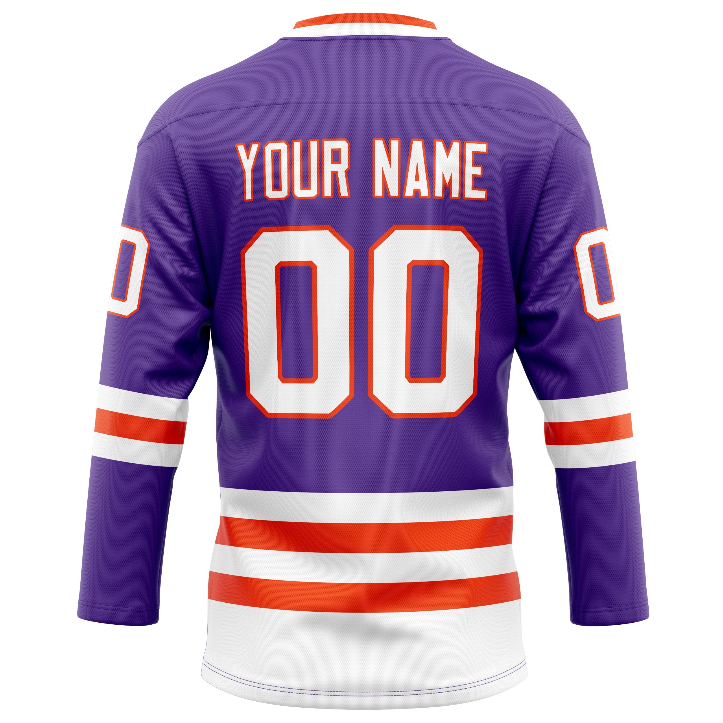 Custom Purple Orange Solid Colour Hockey Jersey