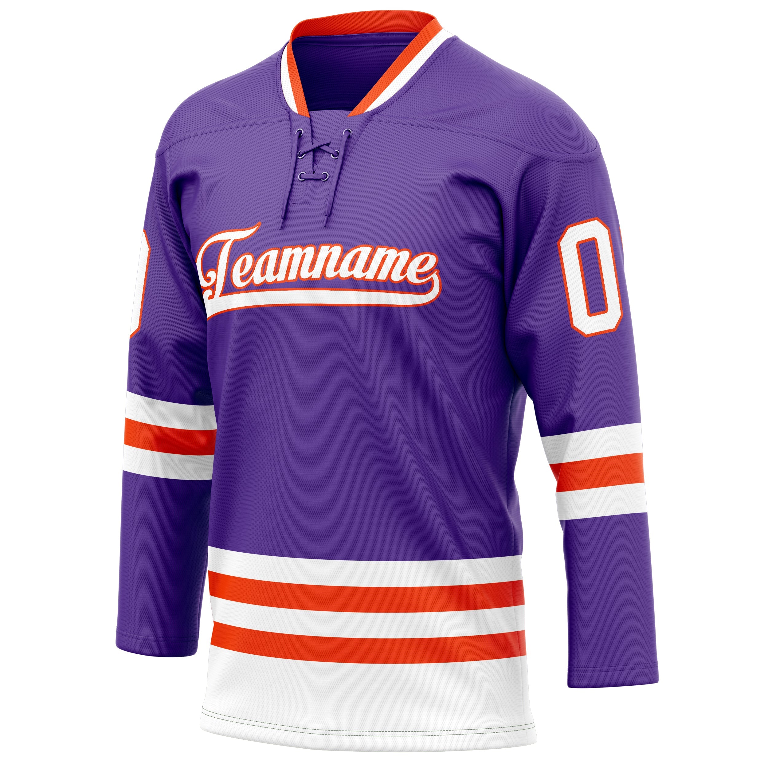 Custom Purple Orange Solid Colour Hockey Jersey