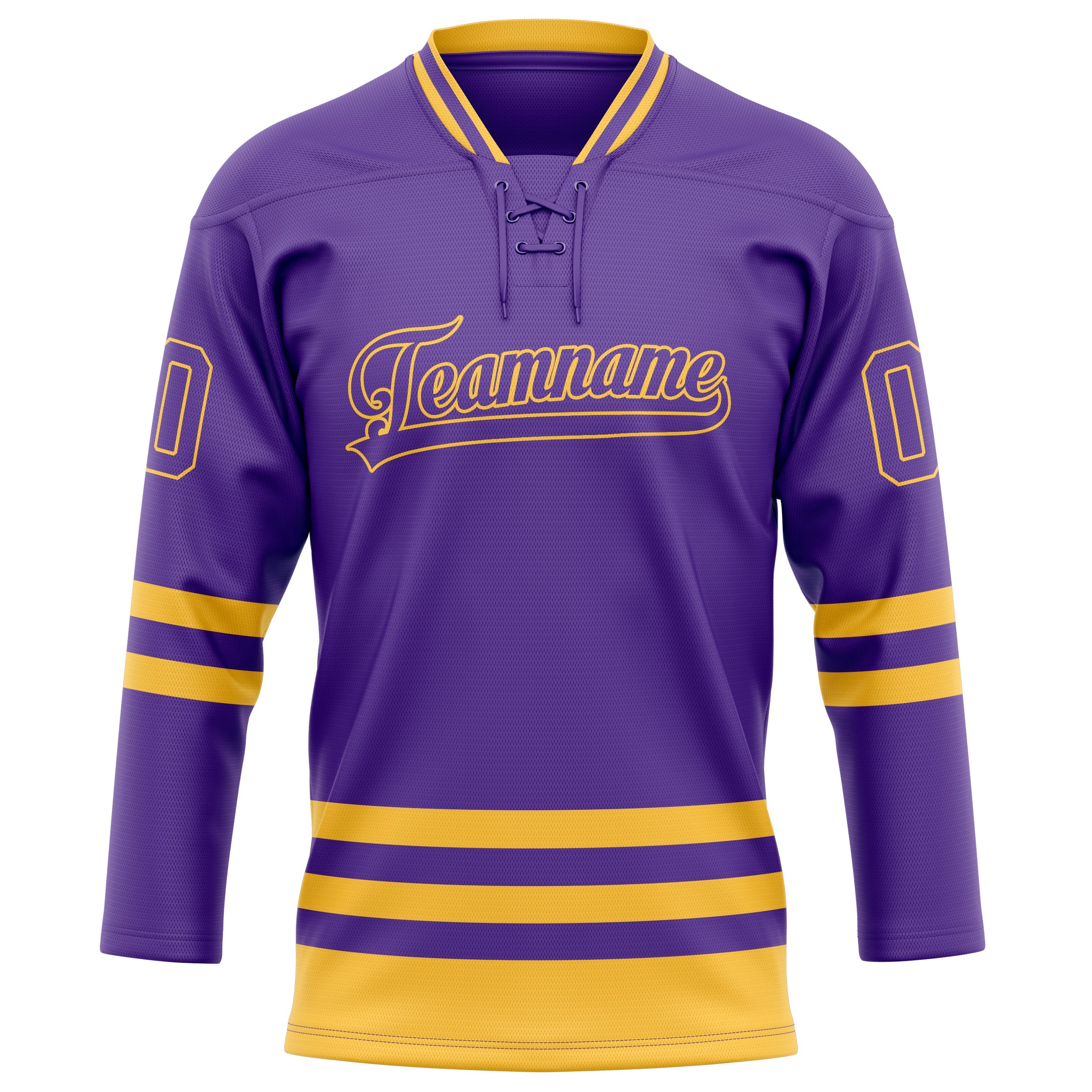 Custom Purple Gold Solid Colour Hockey Jersey