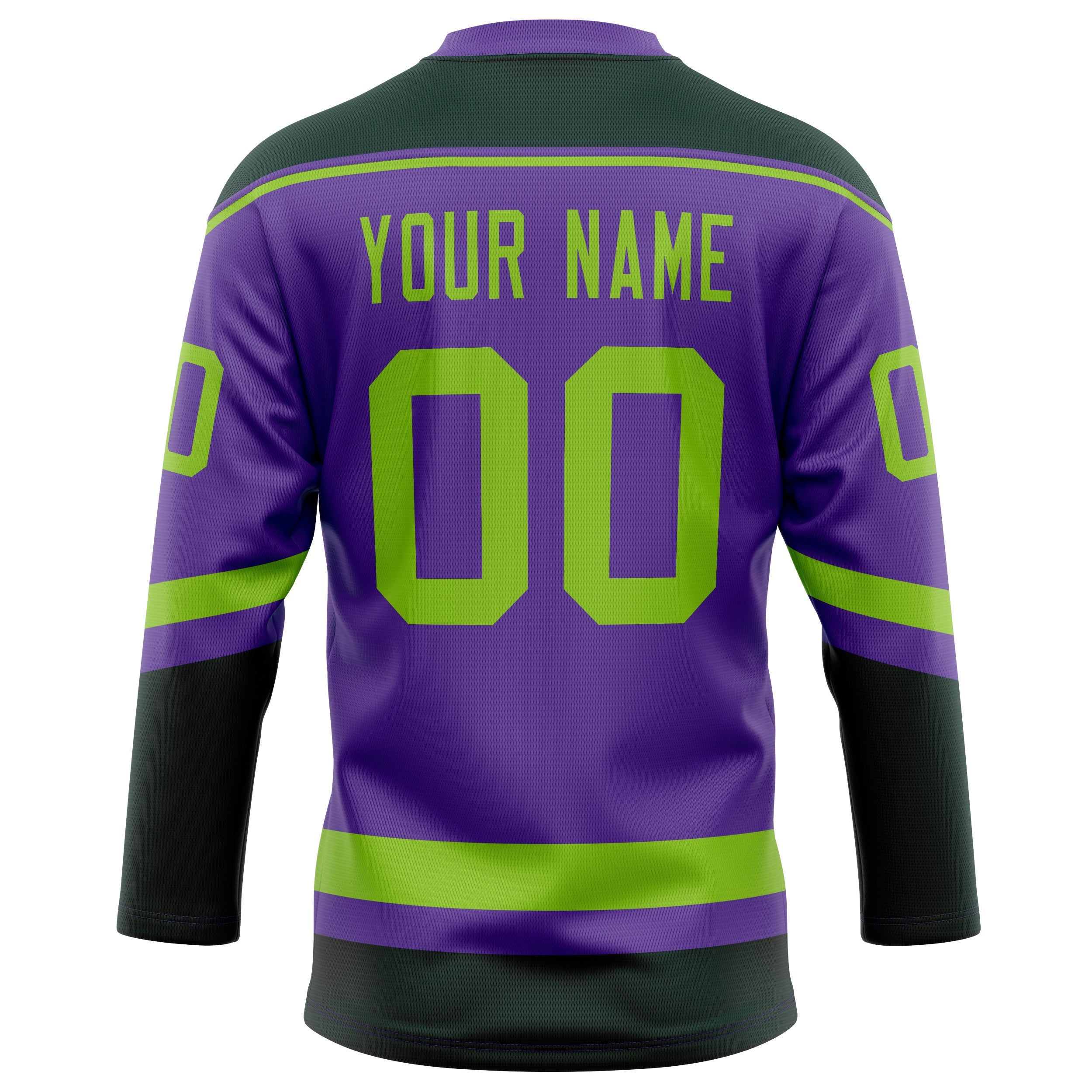 Custom Purple Neon Green Solid Colour Hockey Jersey