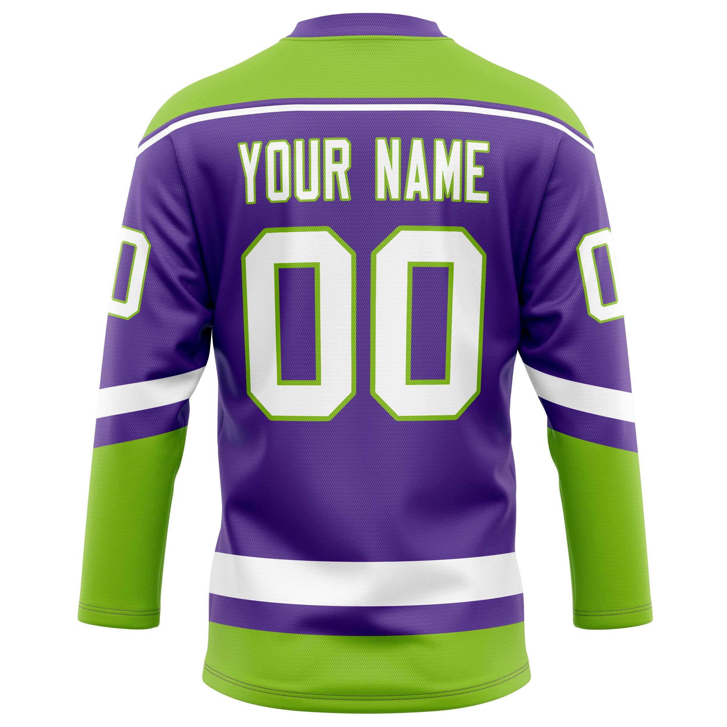 Custom Purple Neon Green Solid Colour Hockey Jersey