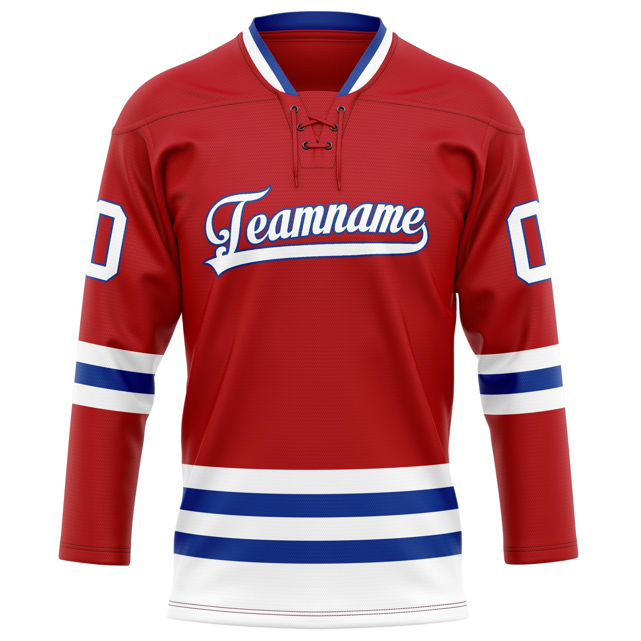 Custom Red White Solid Colour Hockey Jersey
