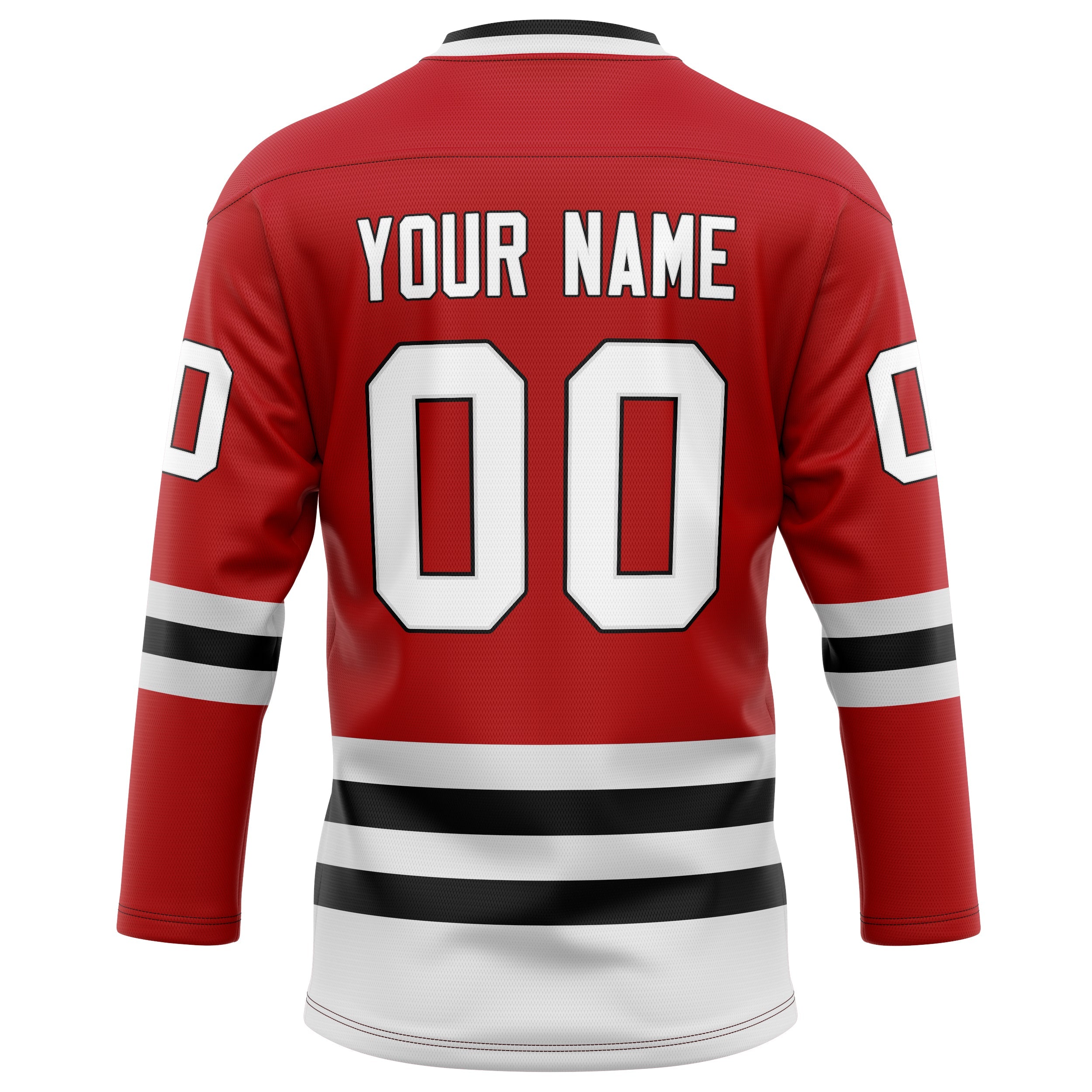 Custom Red White Solid Colour Hockey Jersey