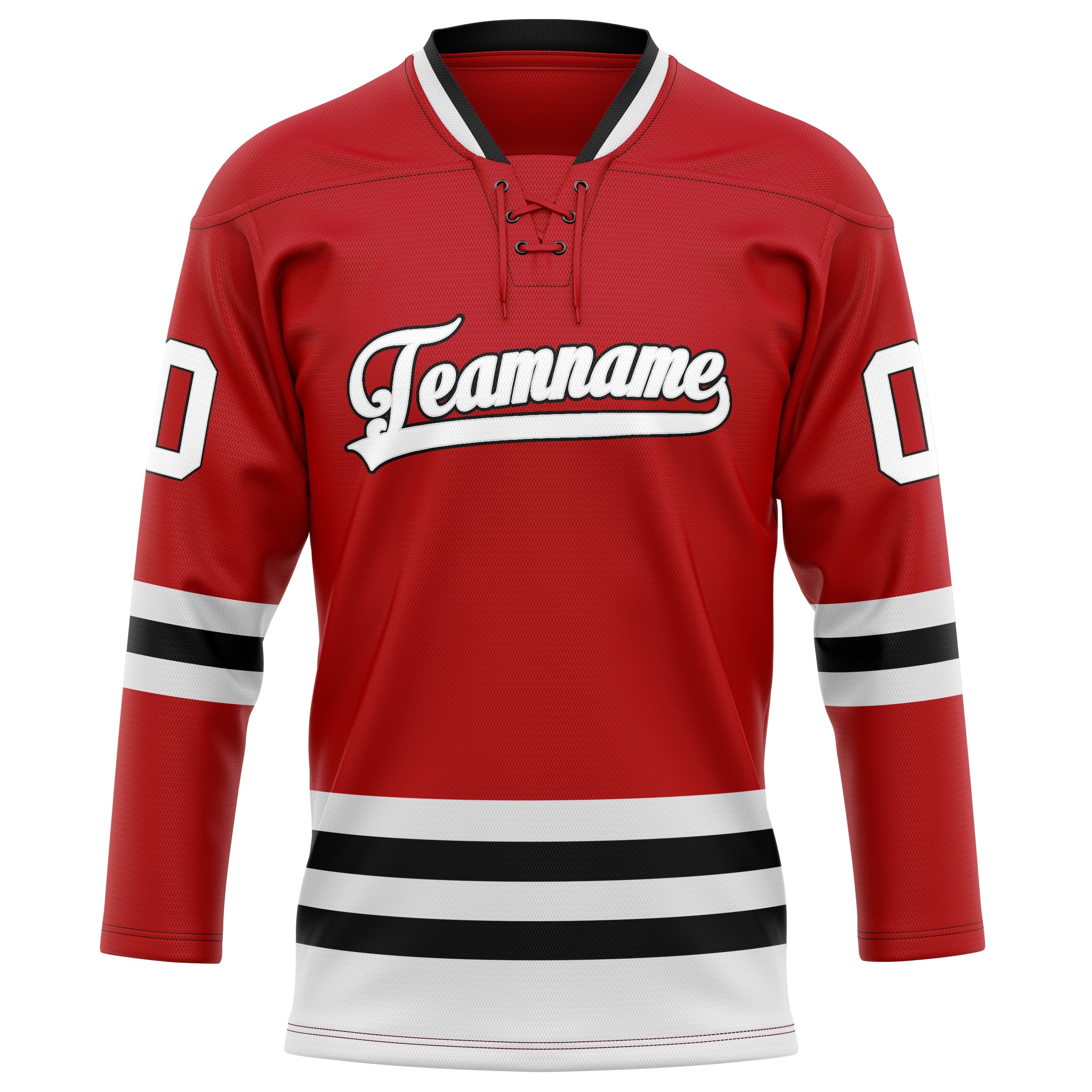 Custom Red White Solid Colour Hockey Jersey