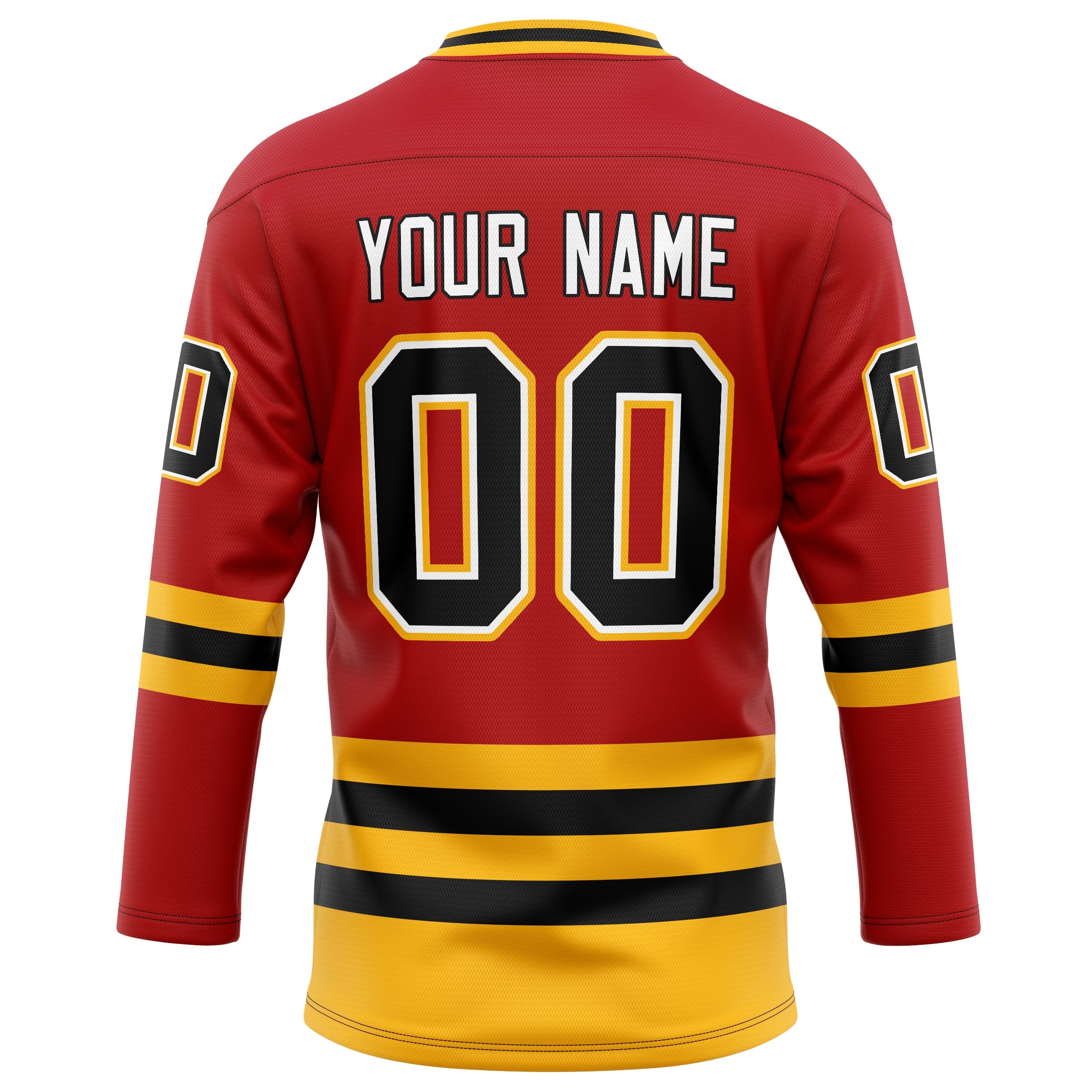 Custom Red Black Solid Colour Hockey Jersey