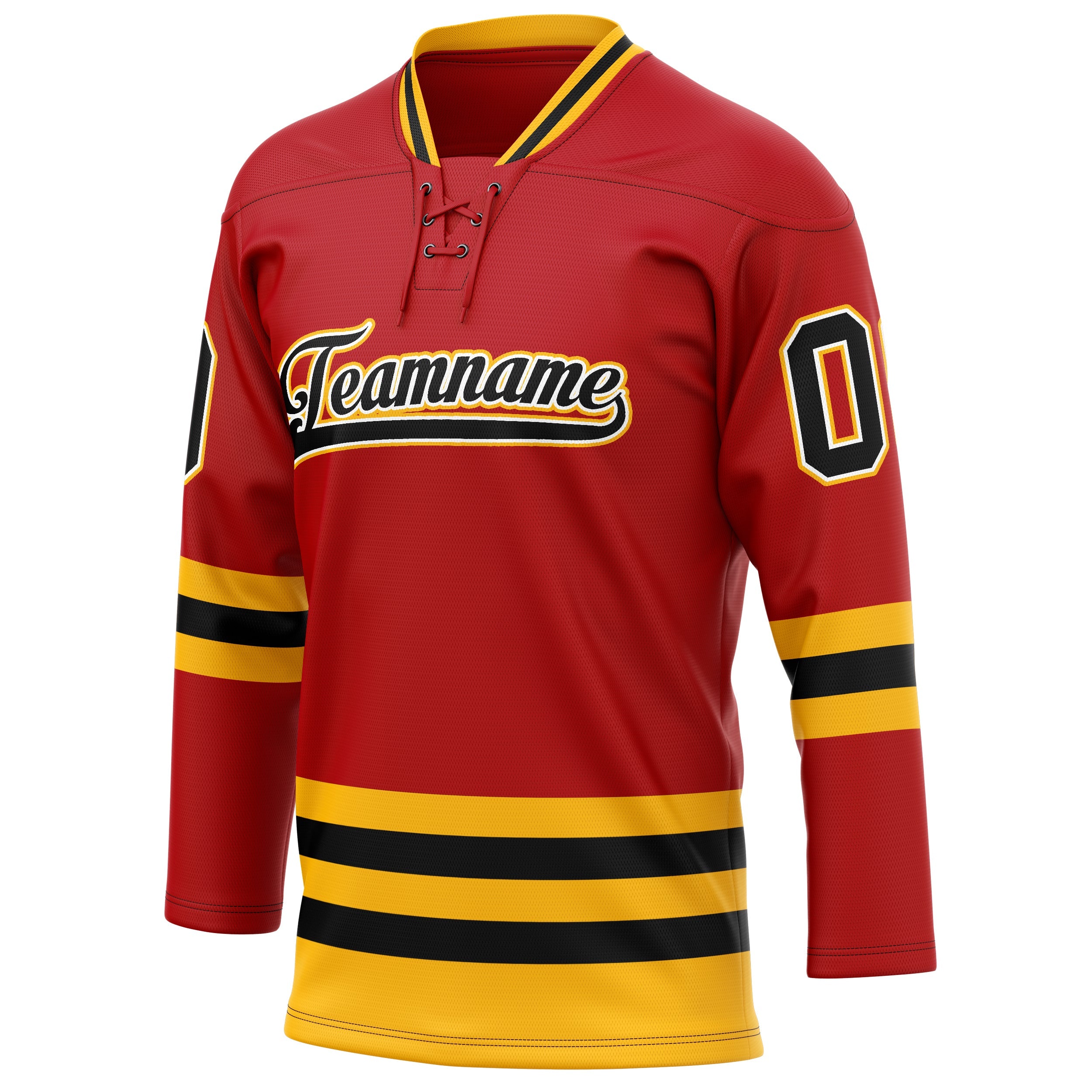 Custom Red Black Solid Colour Hockey Jersey