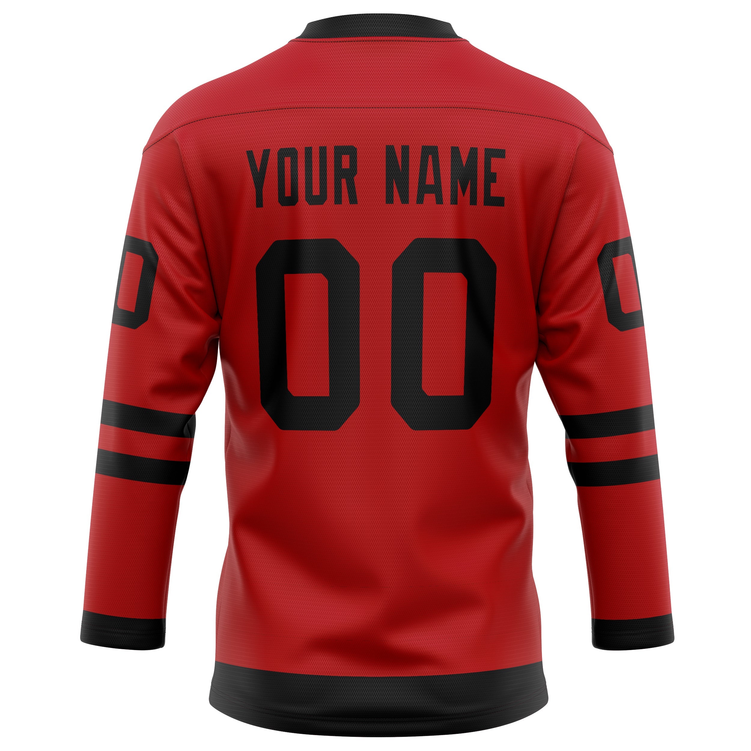 Custom Red Black Solid Colour Hockey Jersey