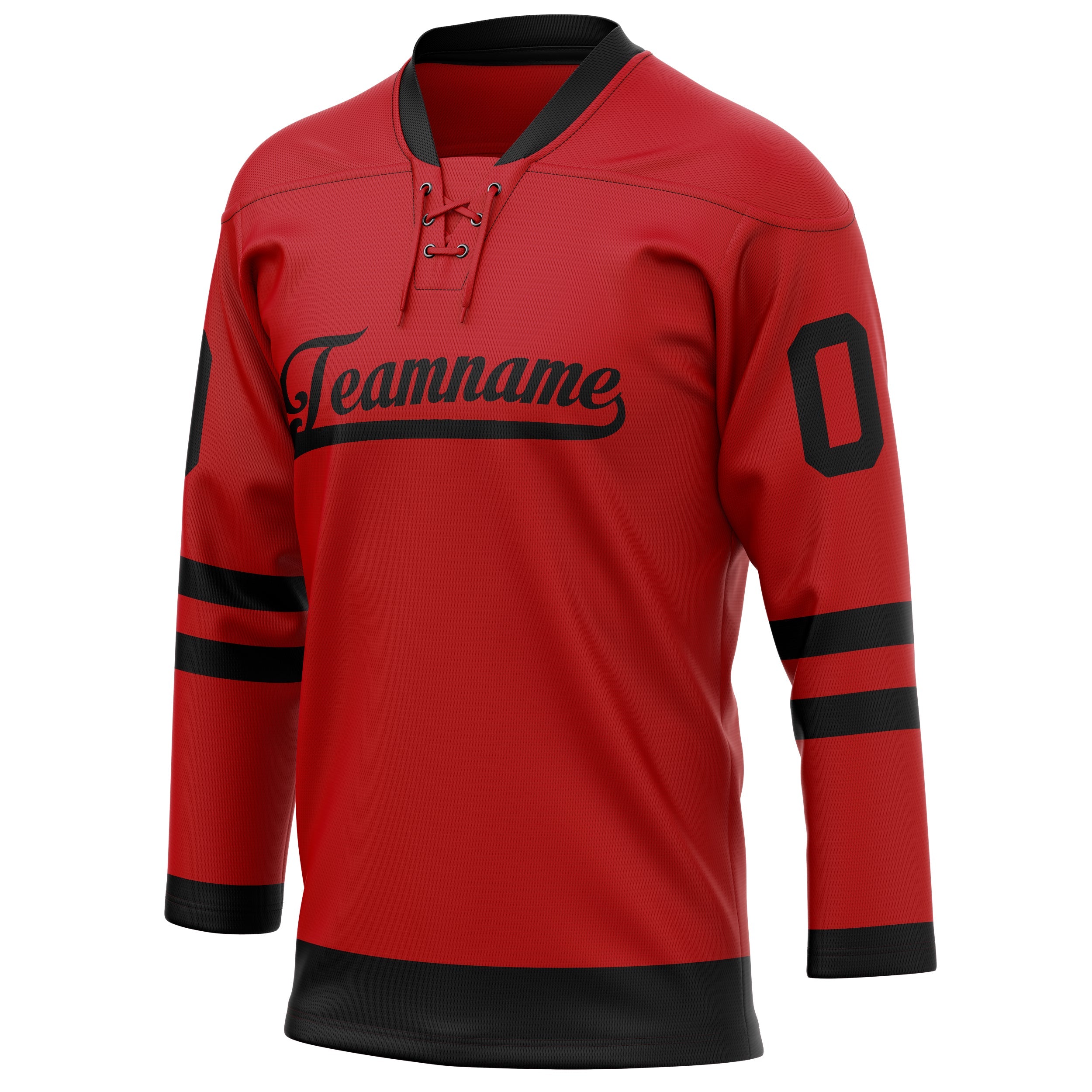 Custom Red Black Solid Colour Hockey Jersey
