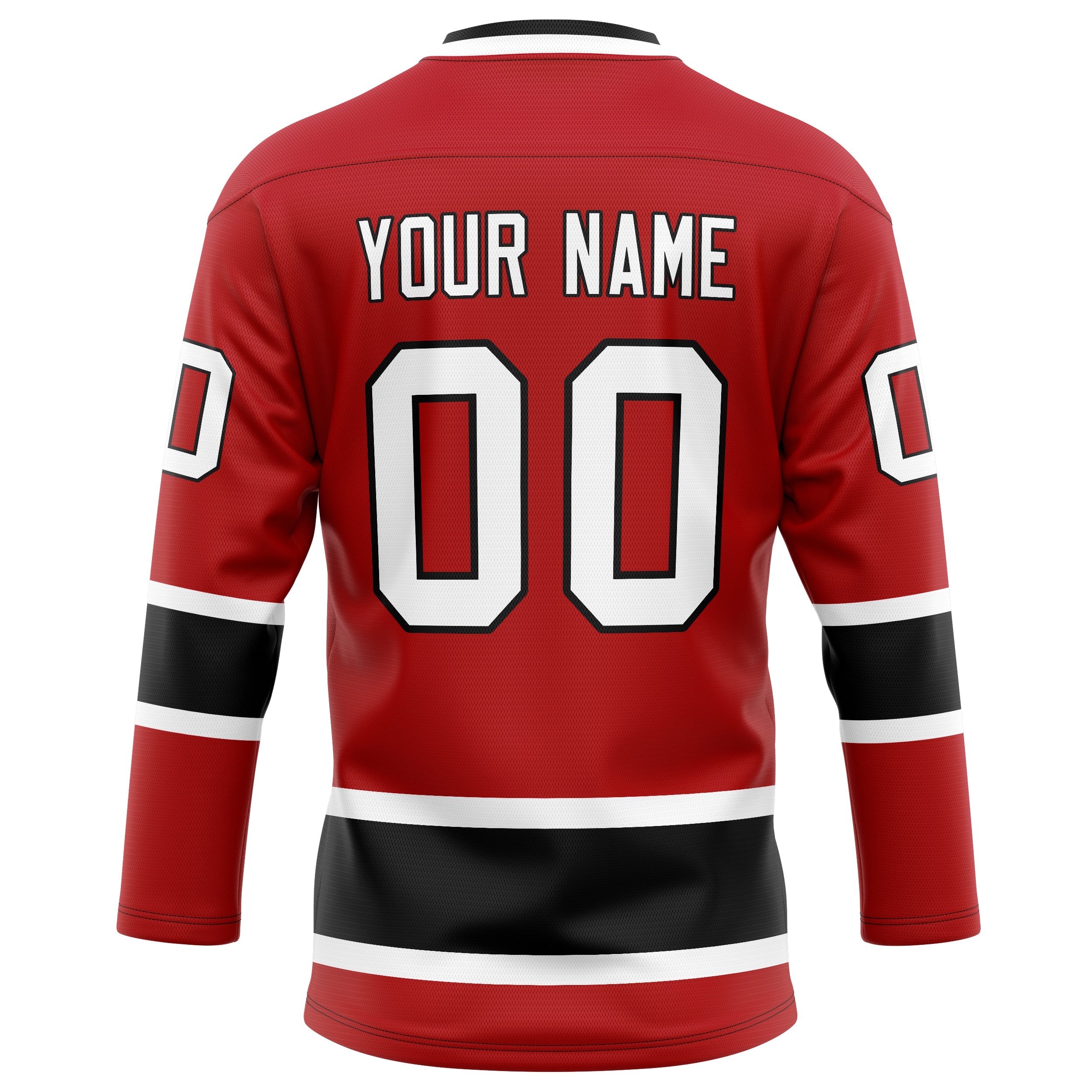 Custom Red Black Solid Colour Hockey Jersey