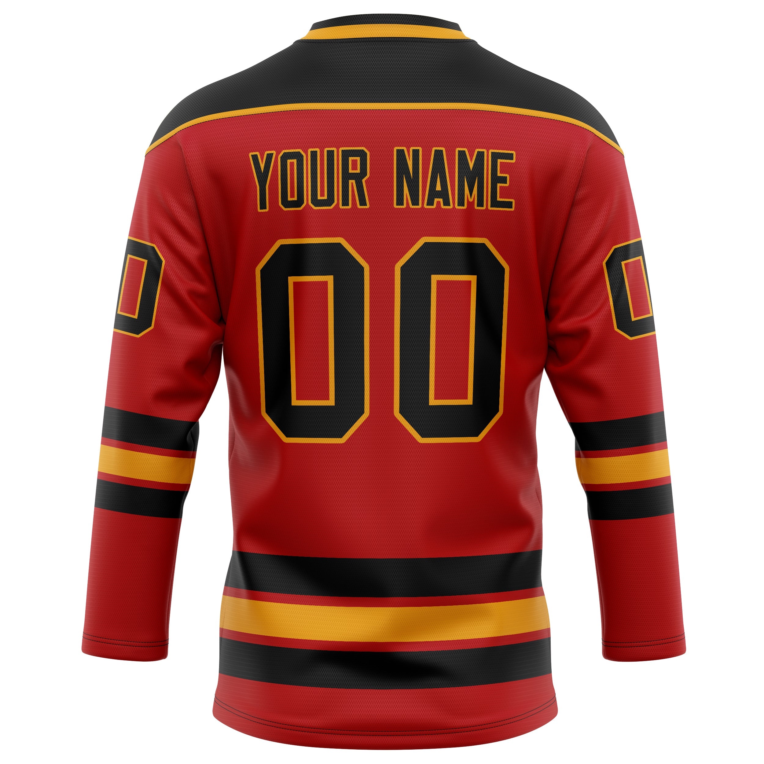 Custom Red Black Solid Colour Hockey Jersey